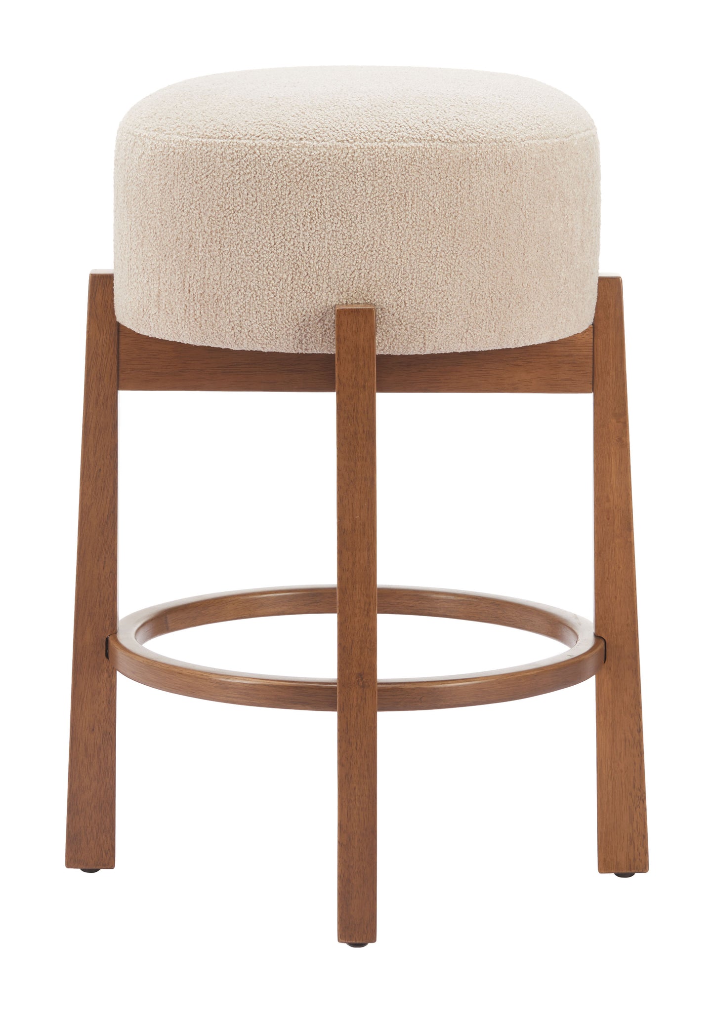 Nade Counter Stool (Set of 2) Beige & Walnut - 2