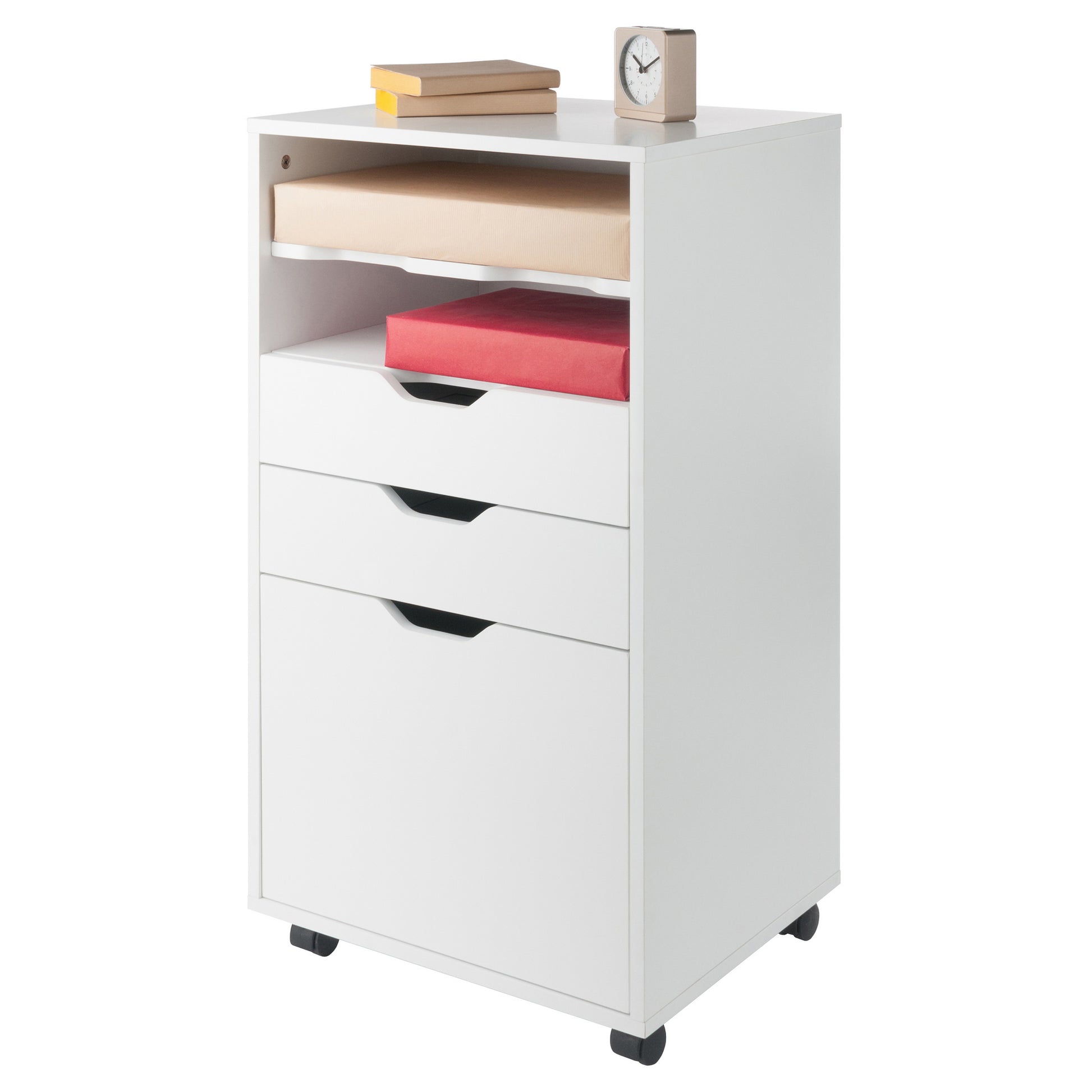 Halifax Bins & Drawers Multi-Storage Tall Mobile Cabinet, White