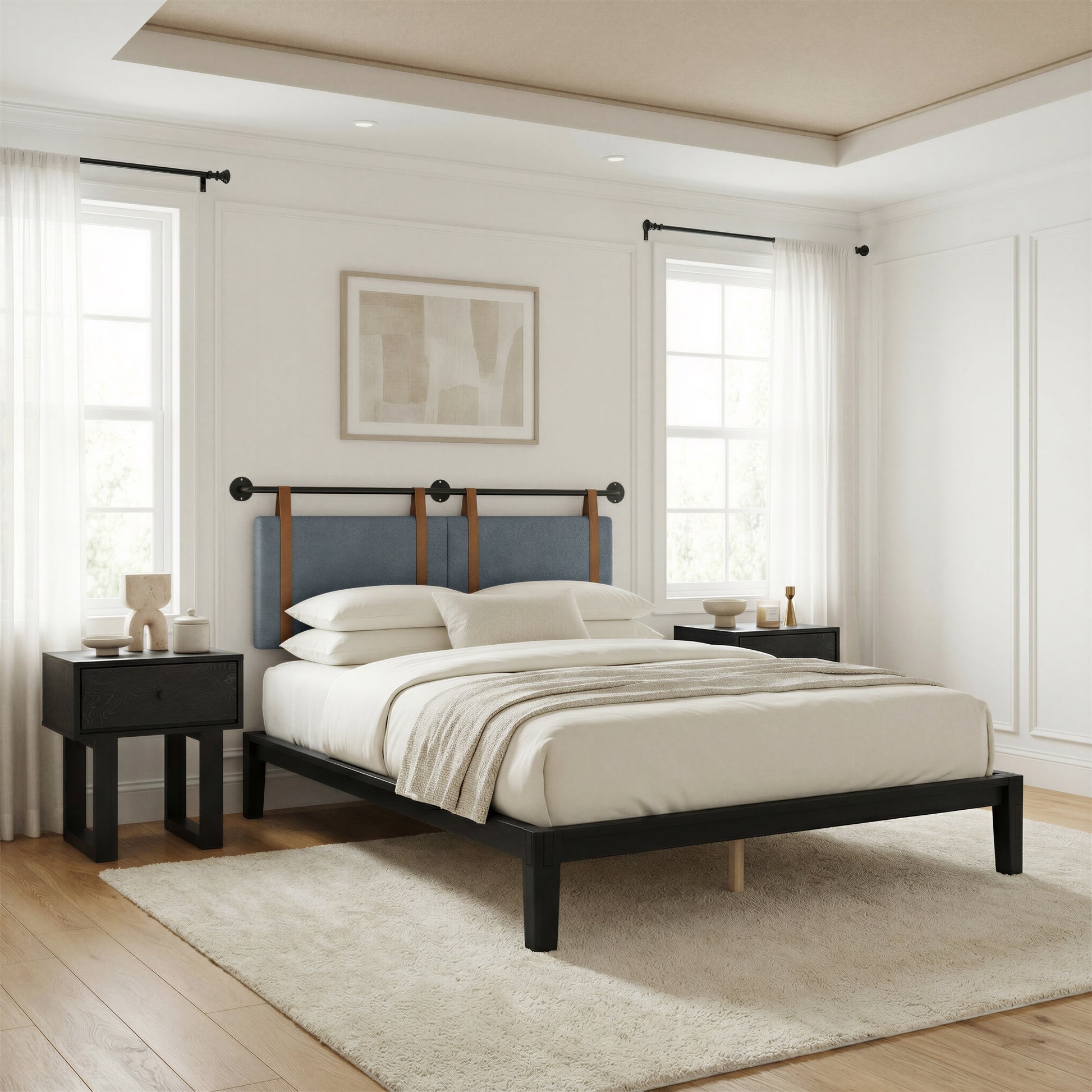Zeva Floating Queen Headboard Gray - 11