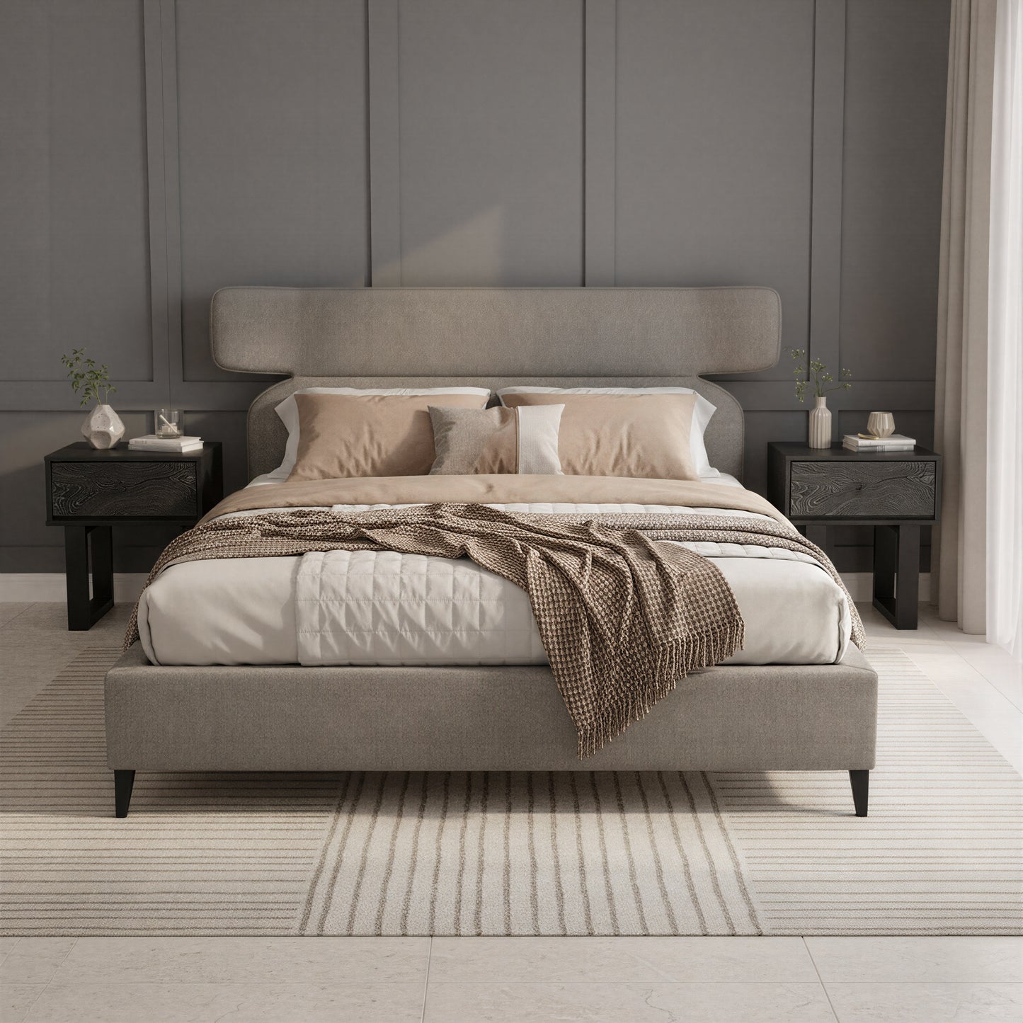 Dusa King Bed Olive Brown - 8