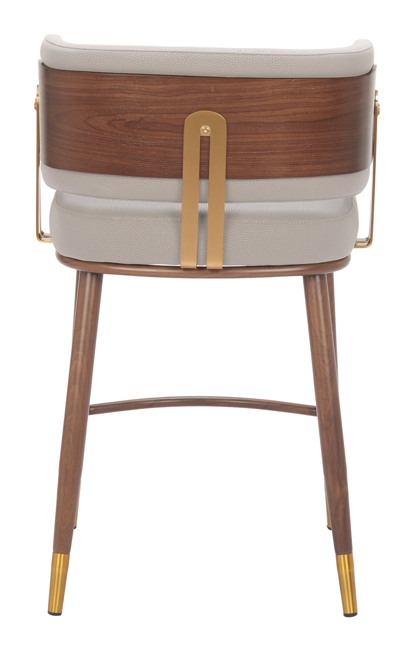 Brew Counter Stool Beige & Walnut - 4