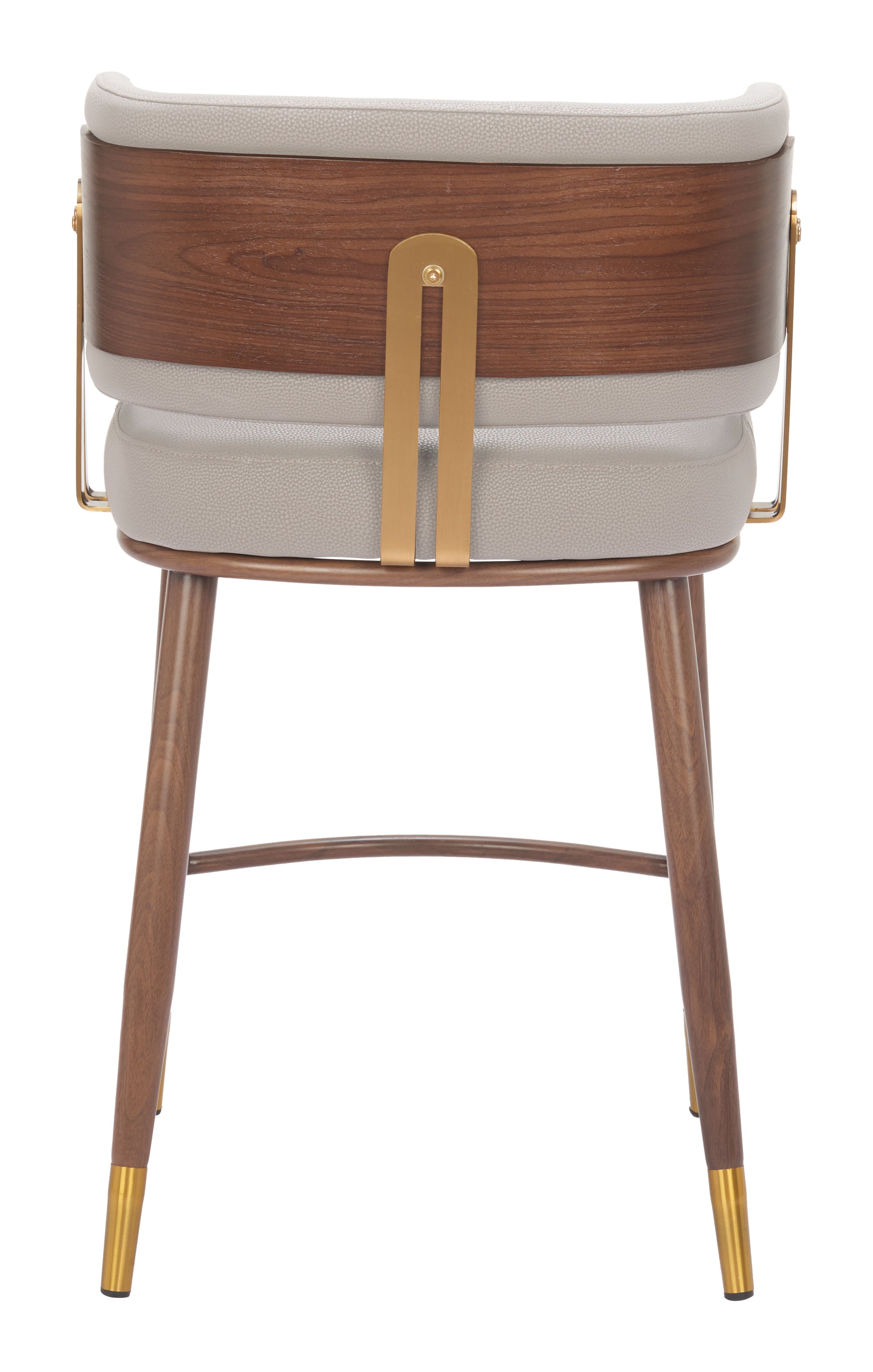 Brew Counter Stool Beige & Walnut - 4