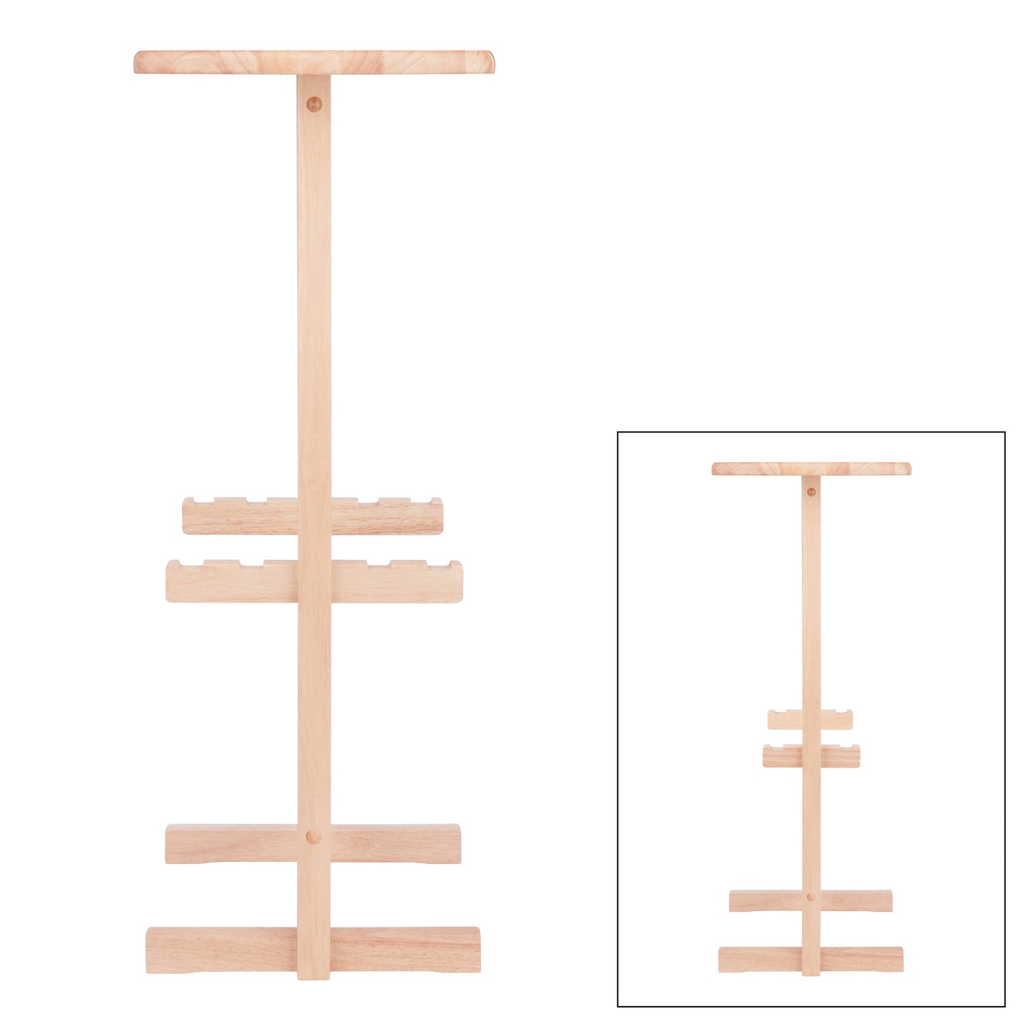 Riley Snack Table Rack, Natural Finish