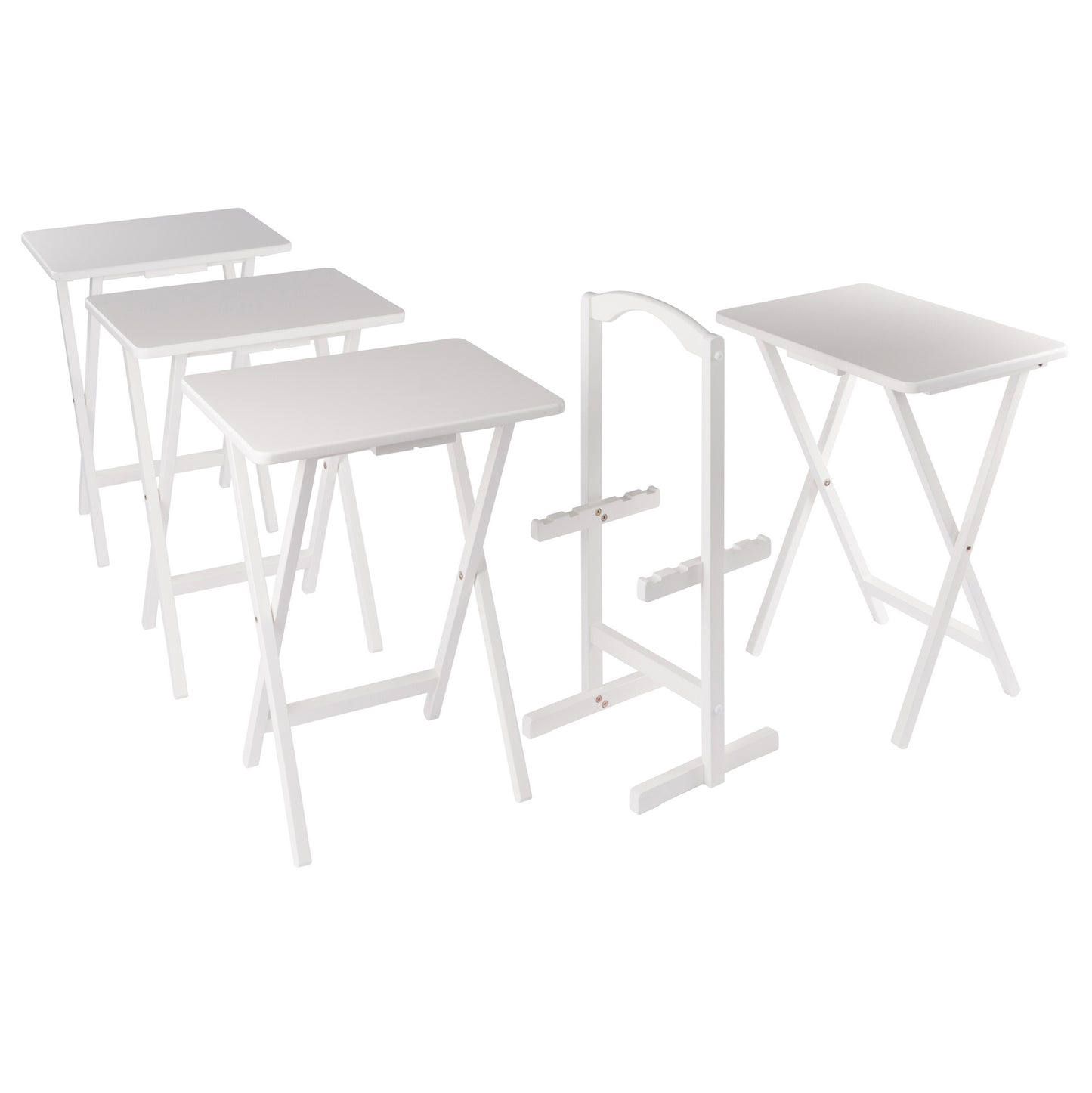 Alex 5-Pc Snack Table Set, White