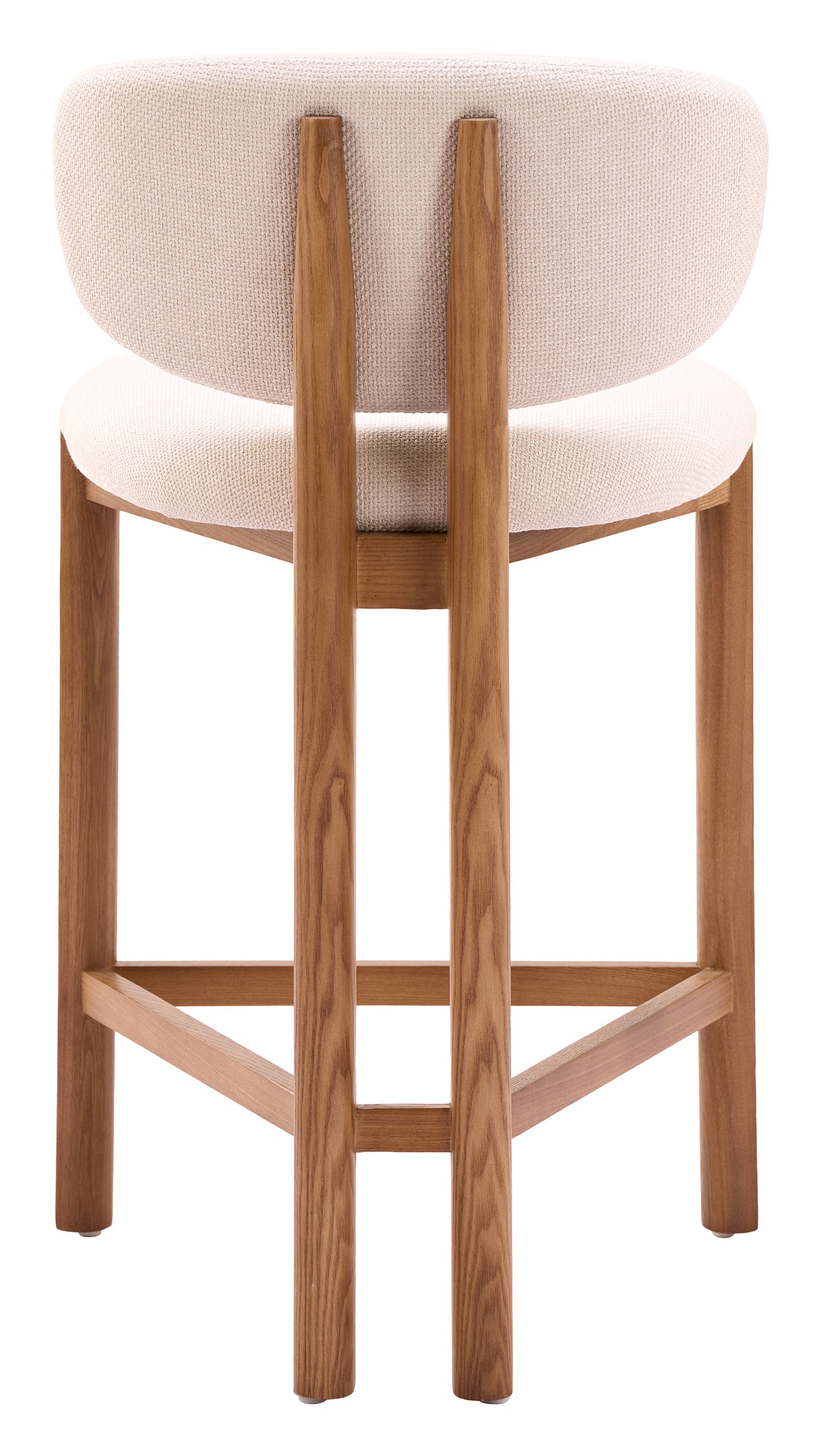Rosetta Counter Stool (Set of 2) Beige & Walnut - 4