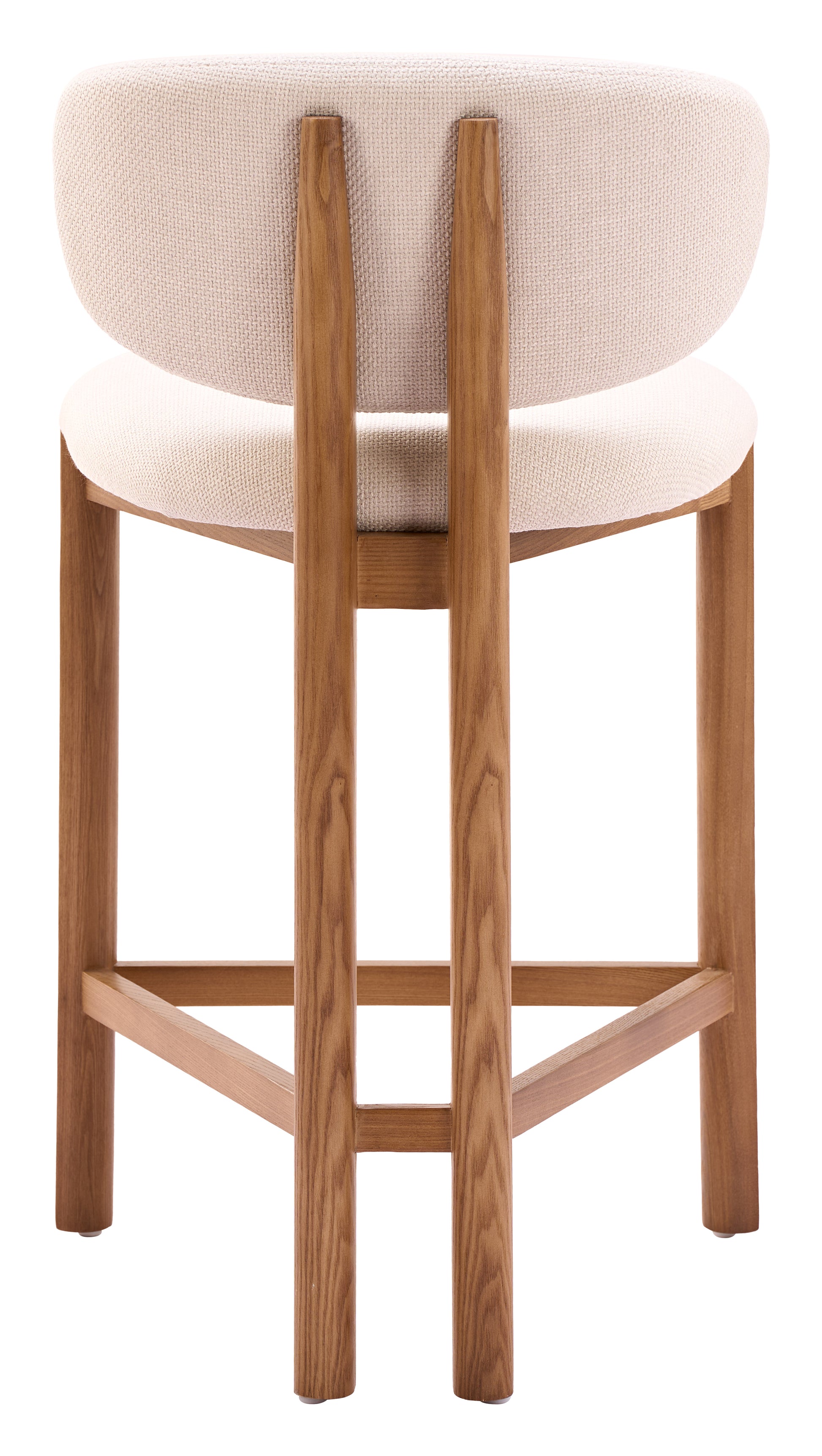 Rosetta Counter Stool (Set of 2) Beige & Walnut - 4