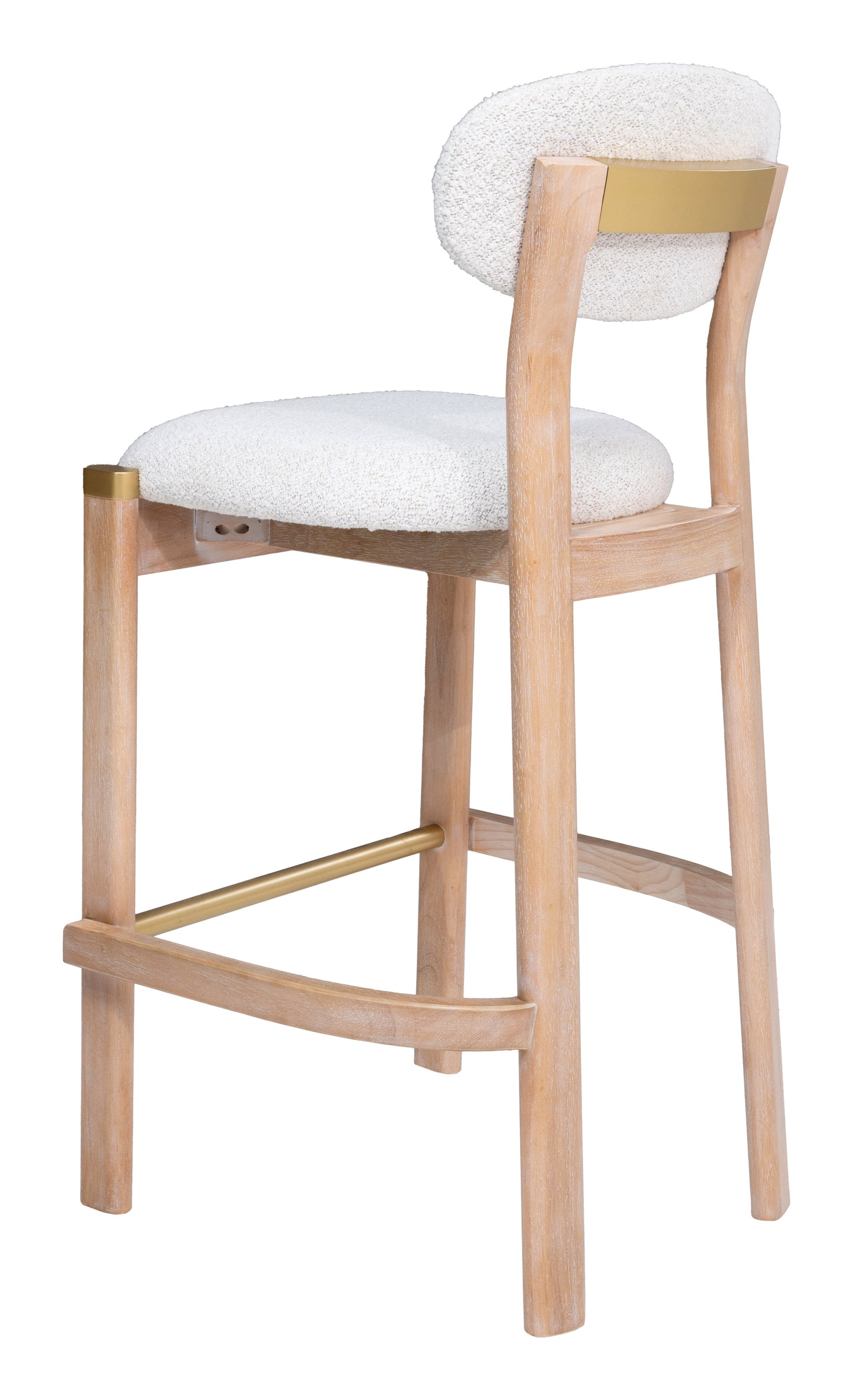 Rilou Barstool (Set of 2) White & Natural - 5