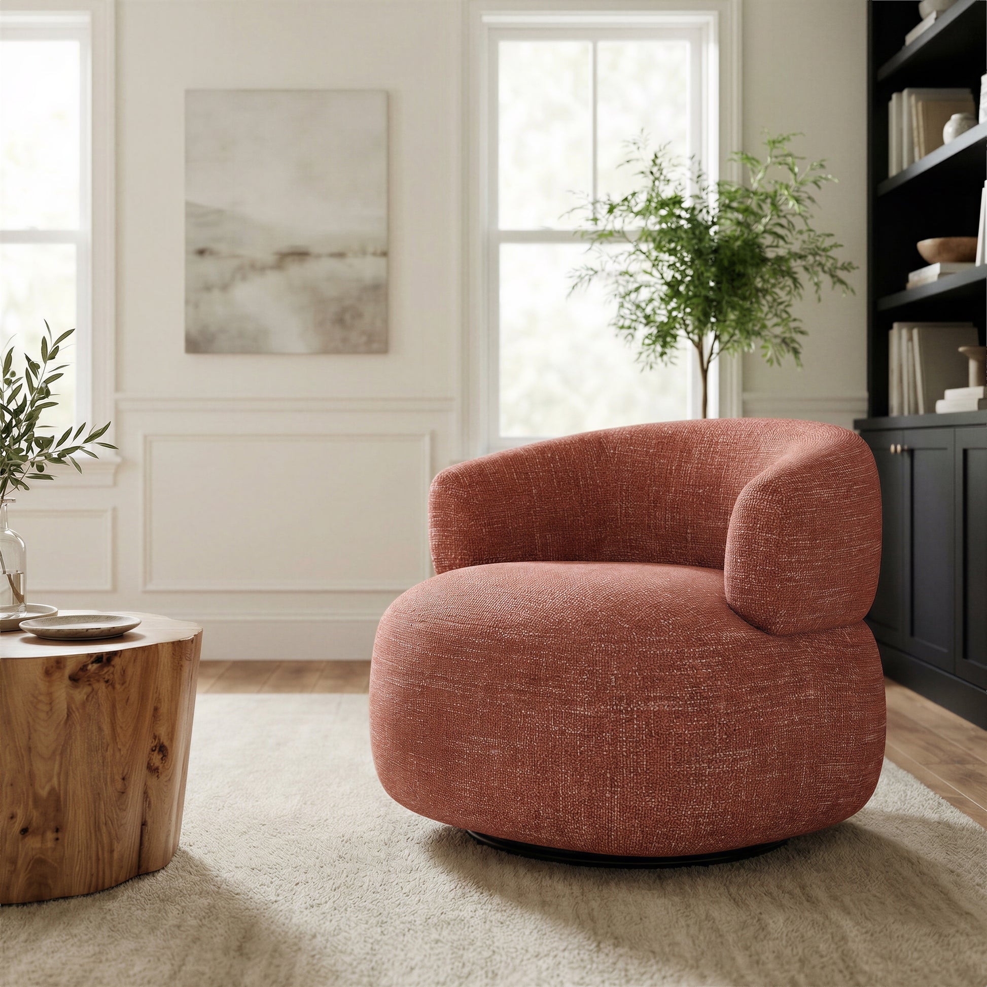 Venezia Swivel Chair Brown - 8