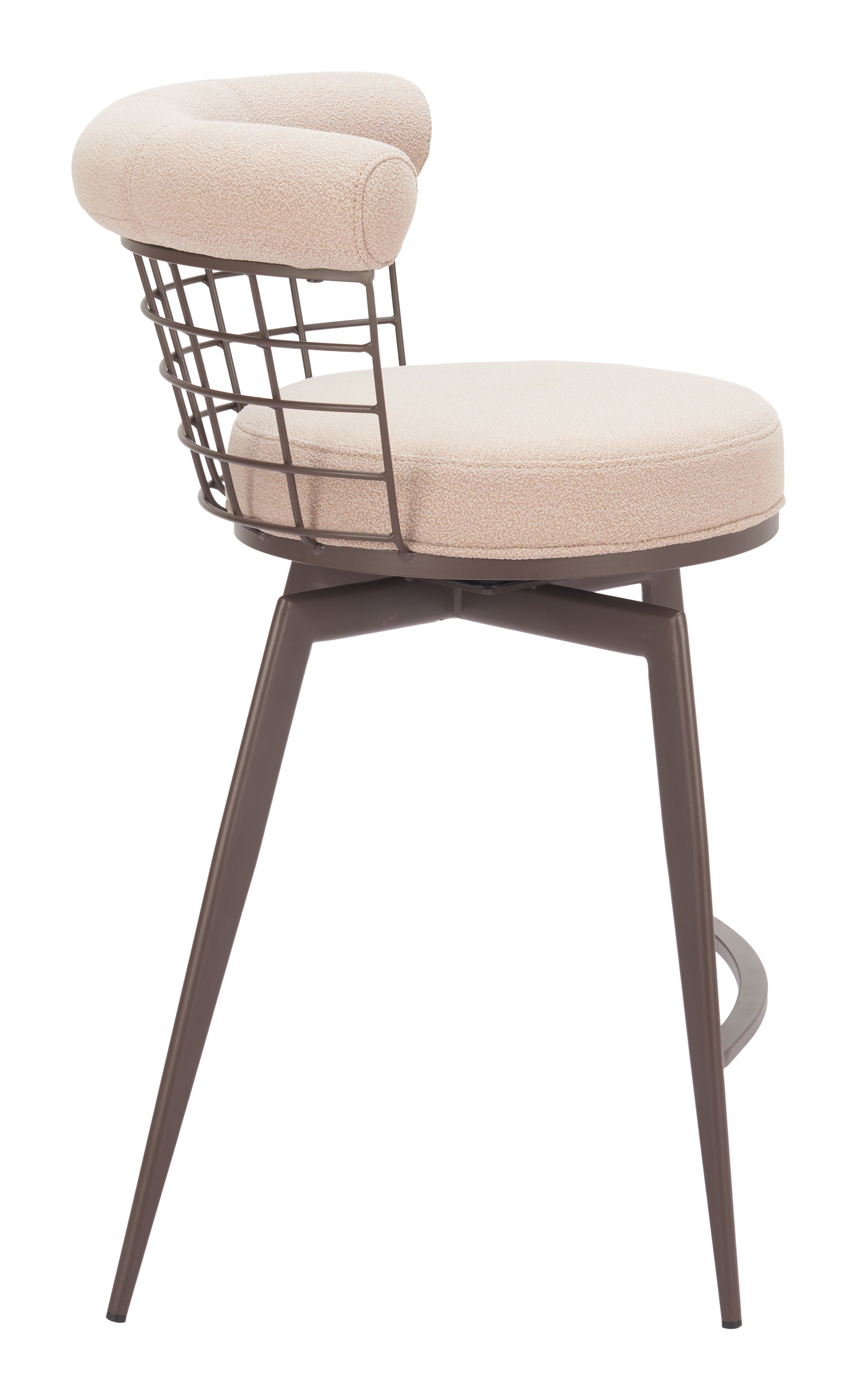 Saku Swivel Counter Stool Beige & Brown - 2