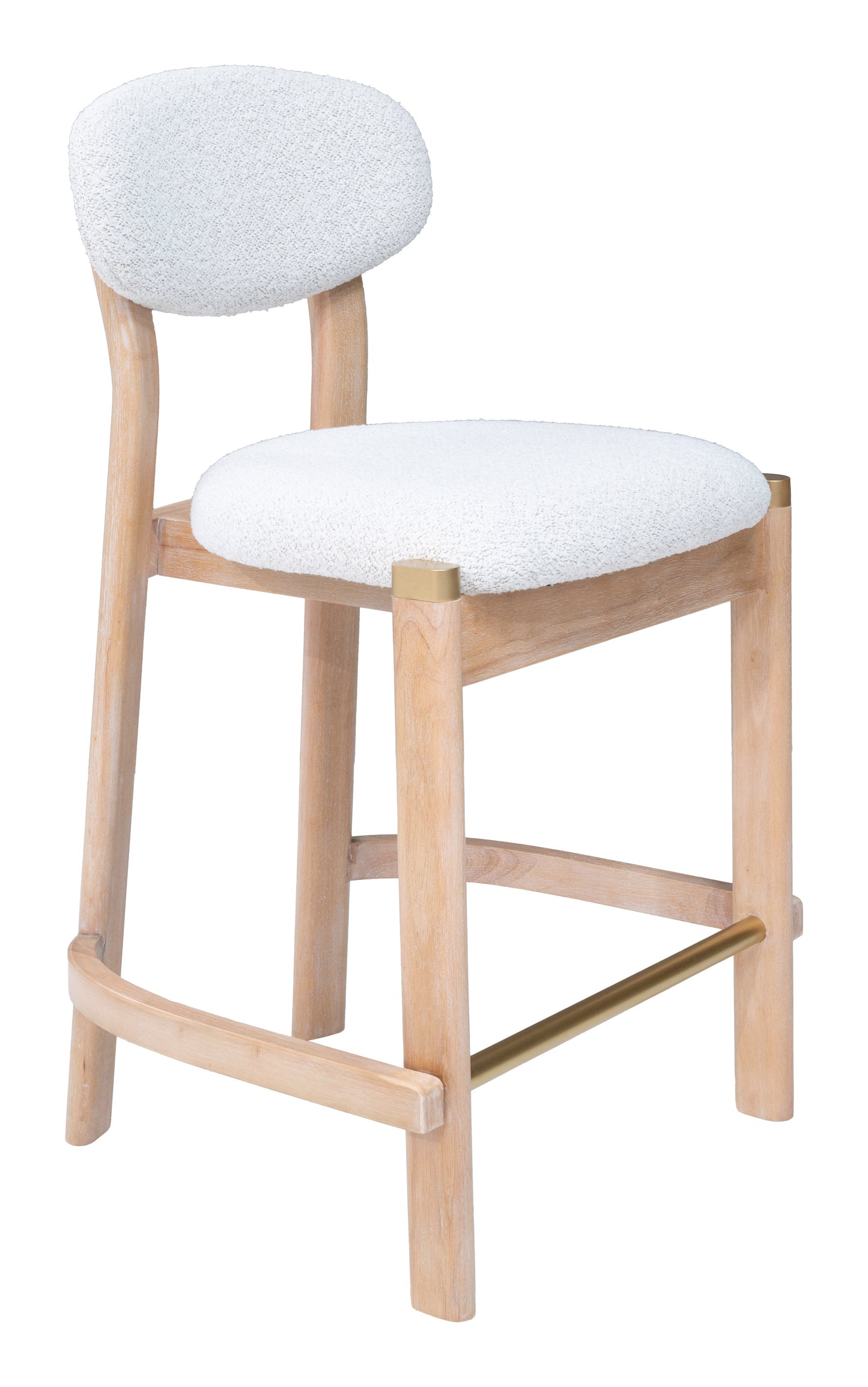 Rilou Counter Stool (Set of 2) White & Natural