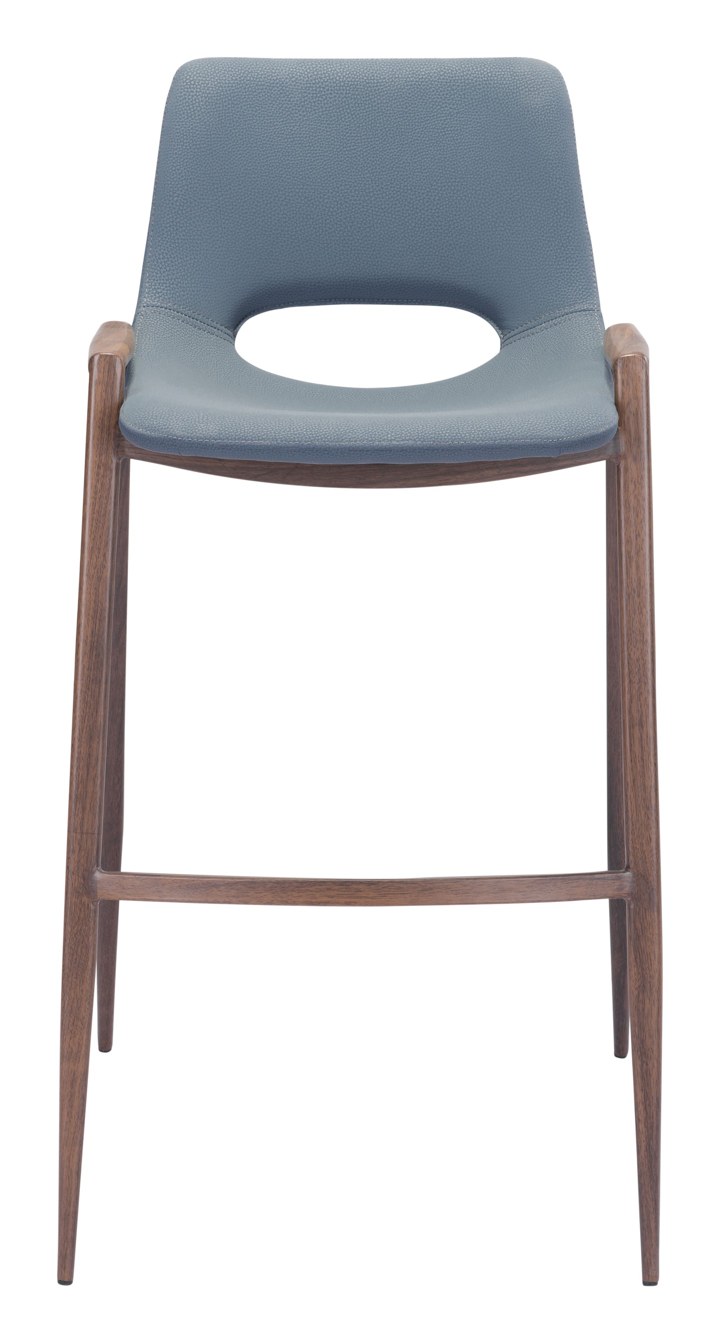 Desi Barstool (Set of 2) Blue & Walnut