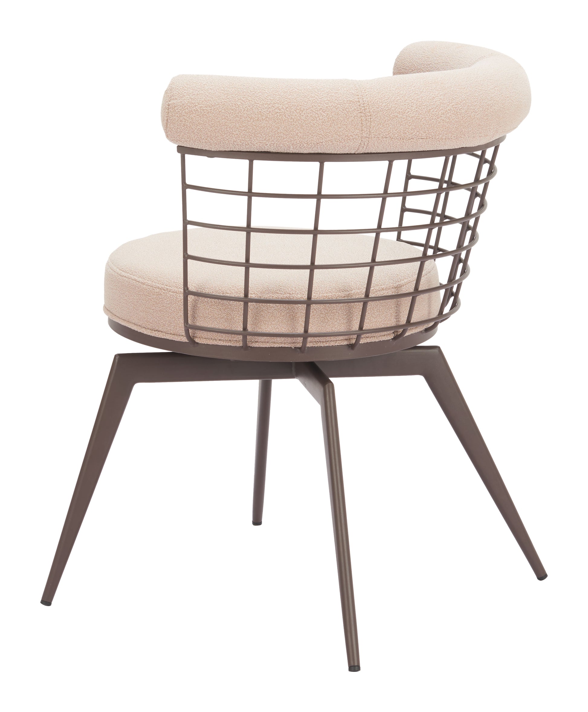 Saku Swivel Dining Chair Beige & Brown - 5