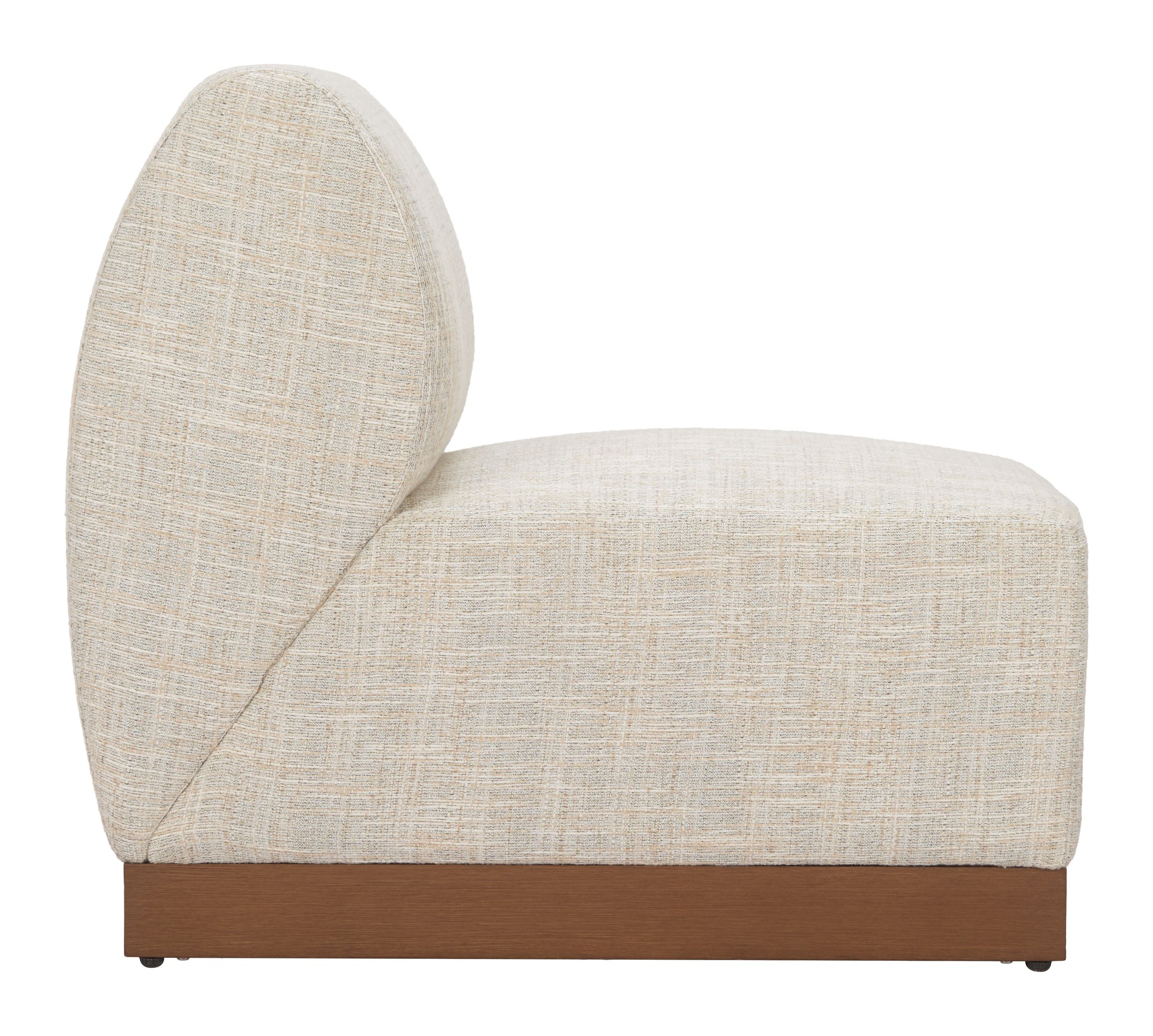 Christy Armless Chair Beige - 2