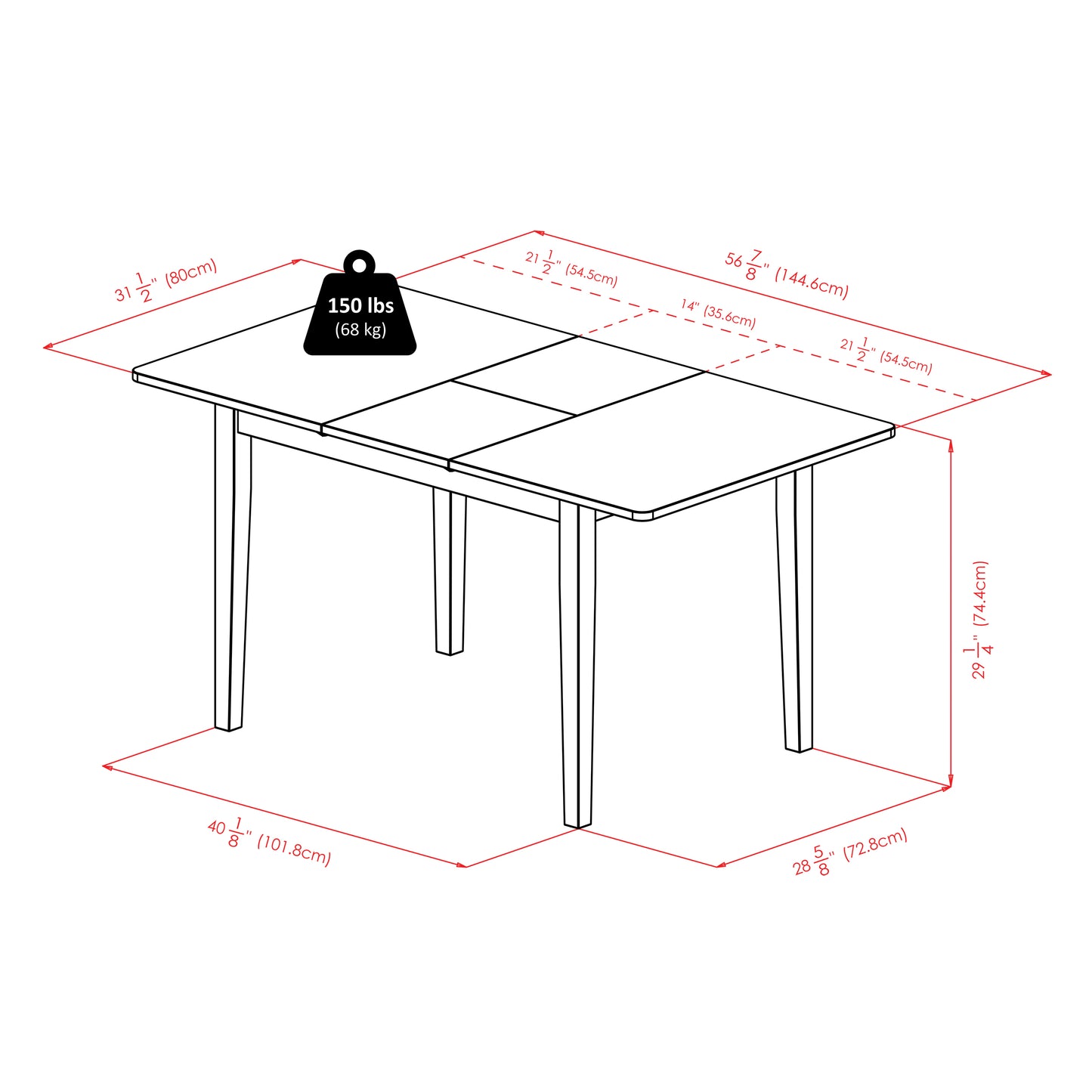 Darren 5-pc Set Dining Table w/X-Back Chairs, Walnut