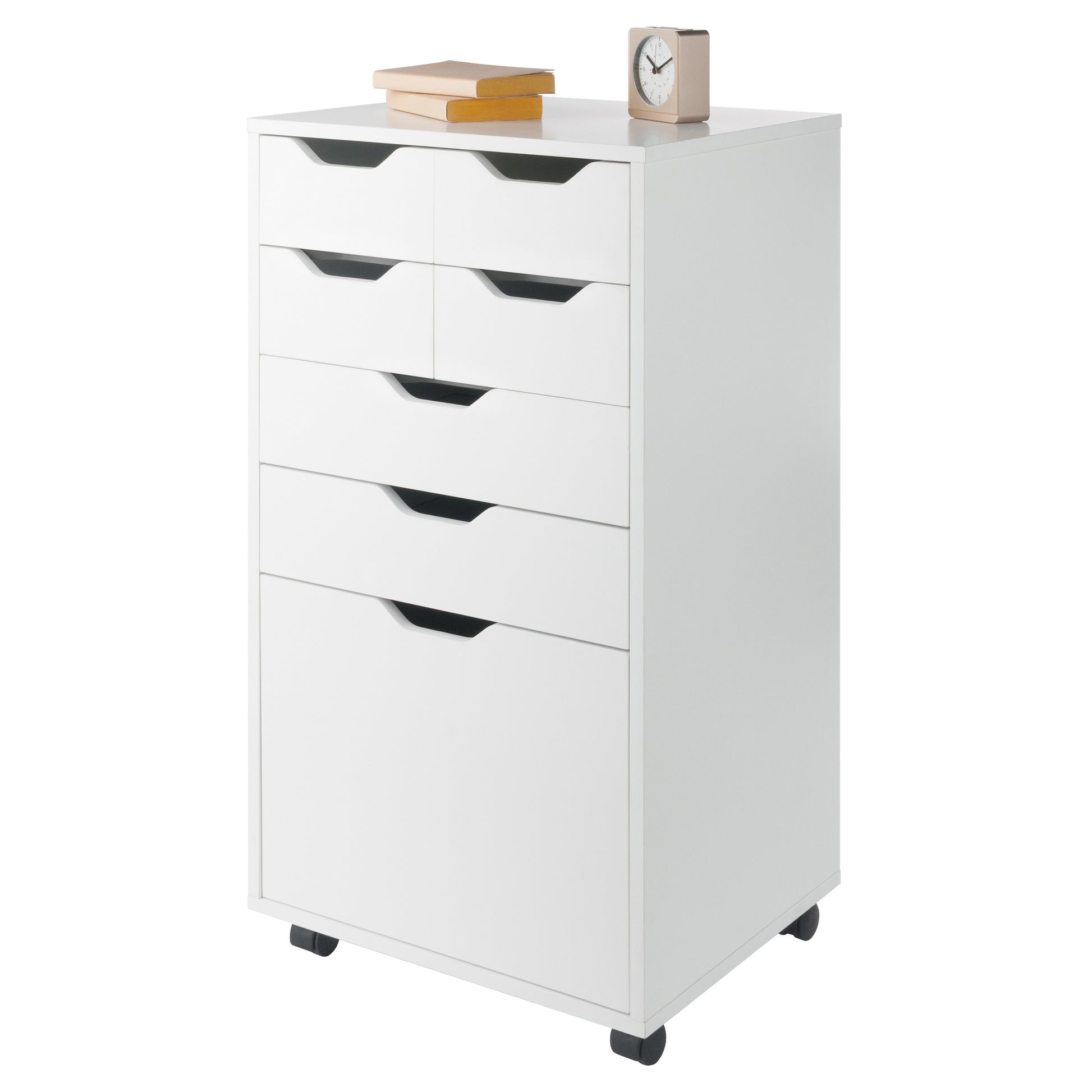 Halifax Bins & Drawers Multi-Storage Tall Mobile Cabinet, White