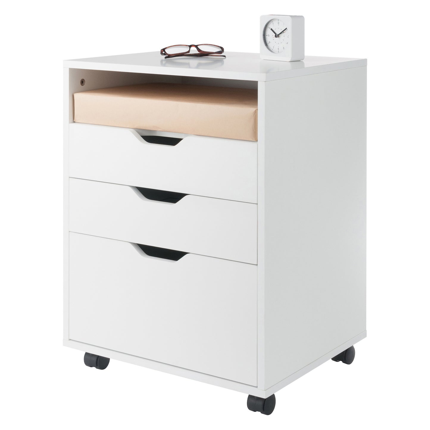 Halifax Bins & Drawers Storage Mobile Cabinet, White