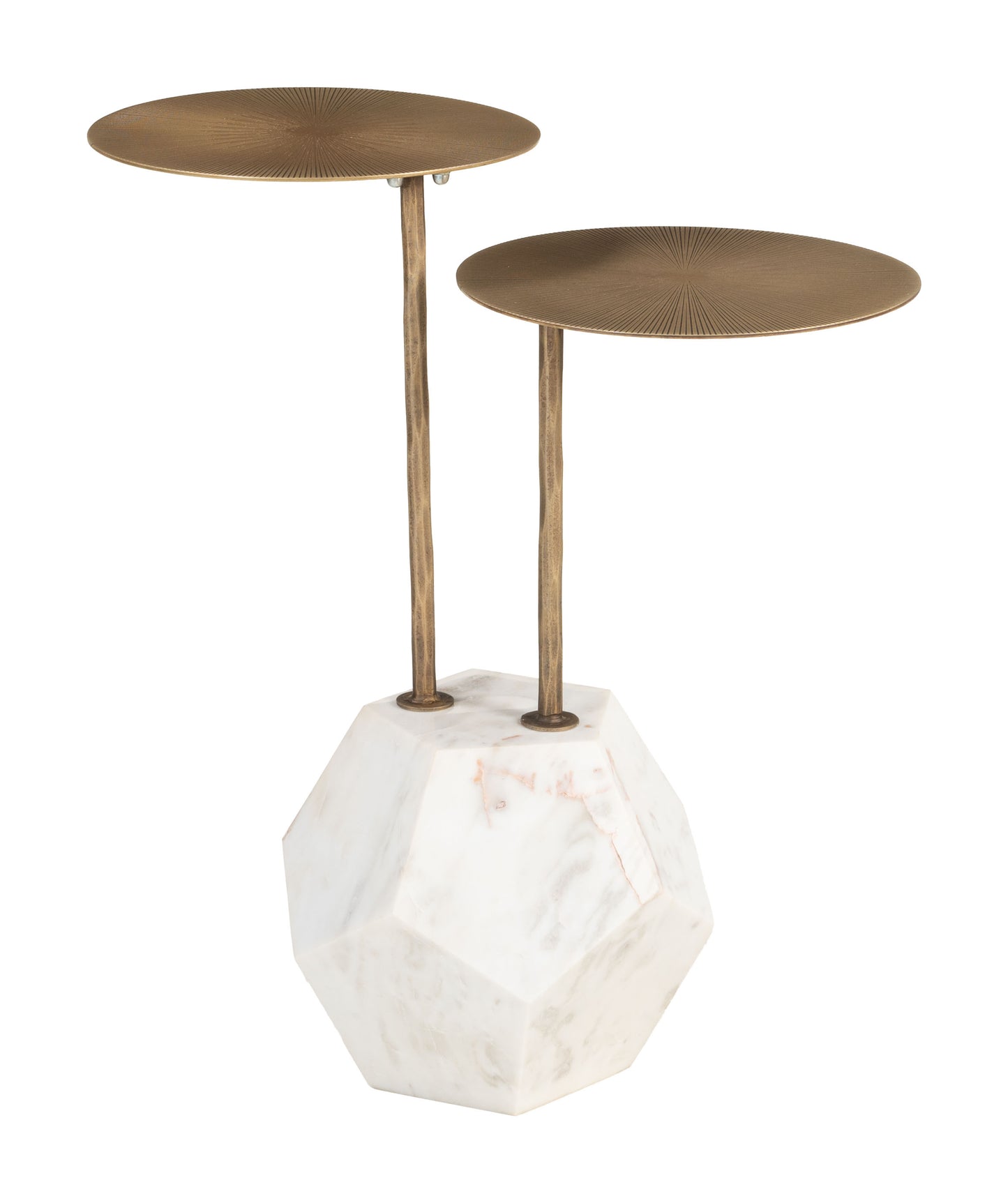 Anten Side Table Brass & White - 4