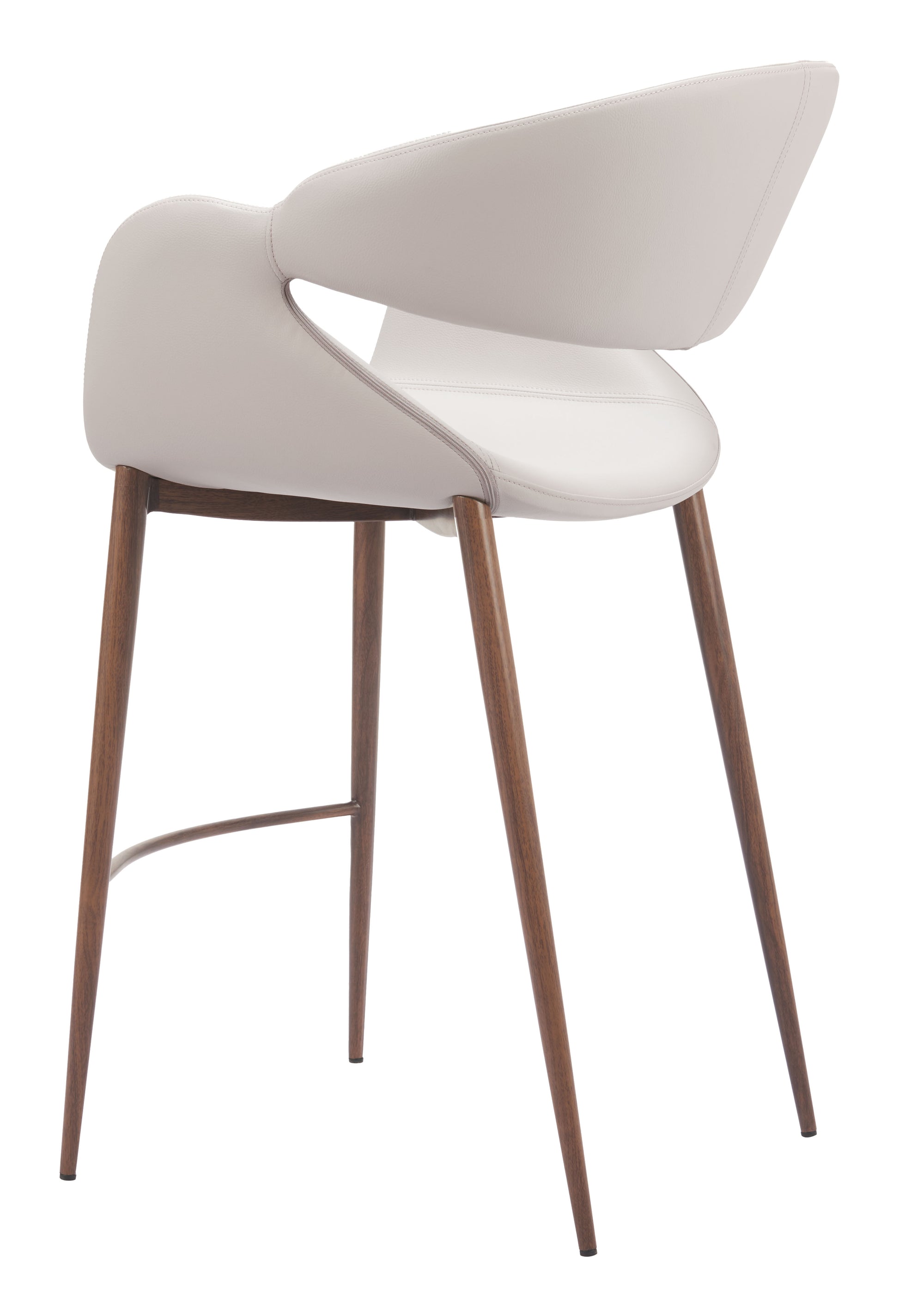 Limay Counter Stool Beige & Walnut - 5
