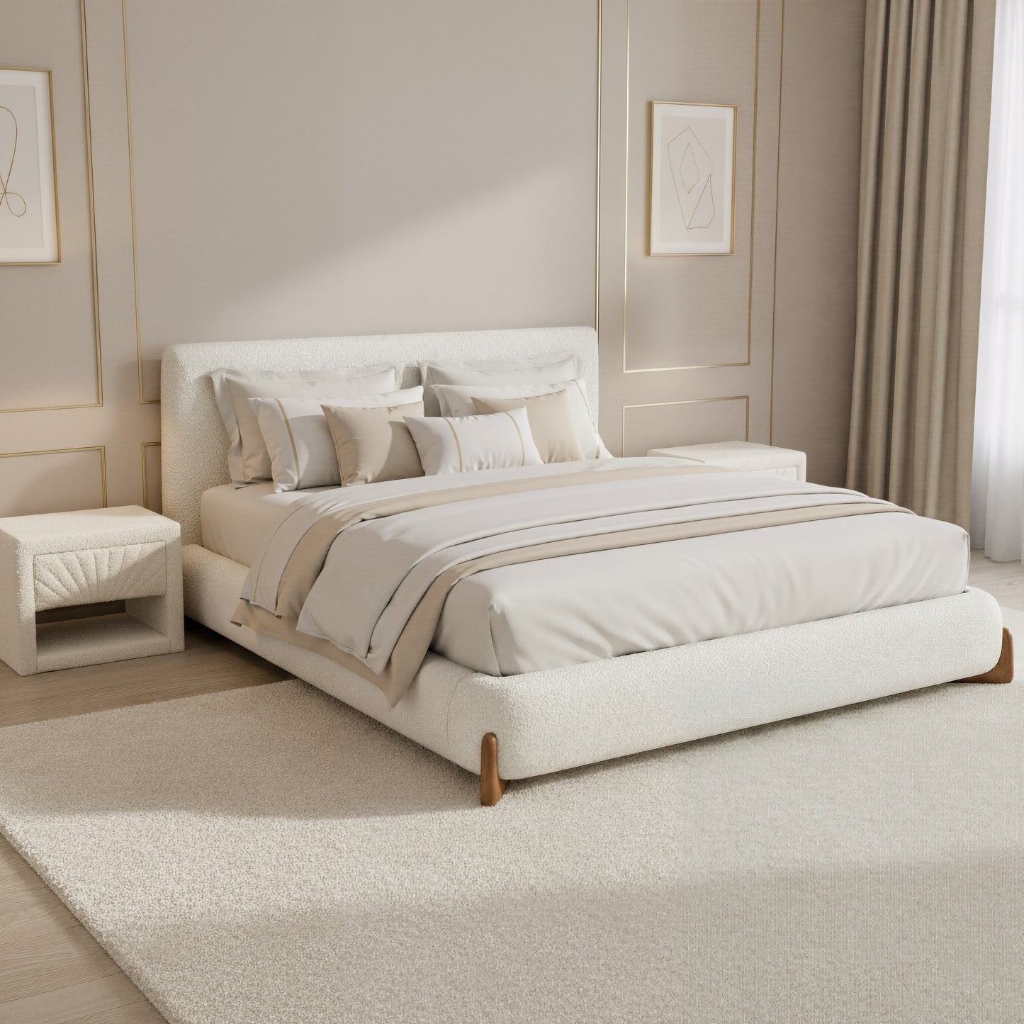 Baris King Bed Ivory - 8