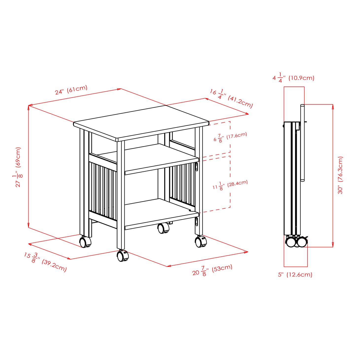Mission Foldable Printer Stand, Natural