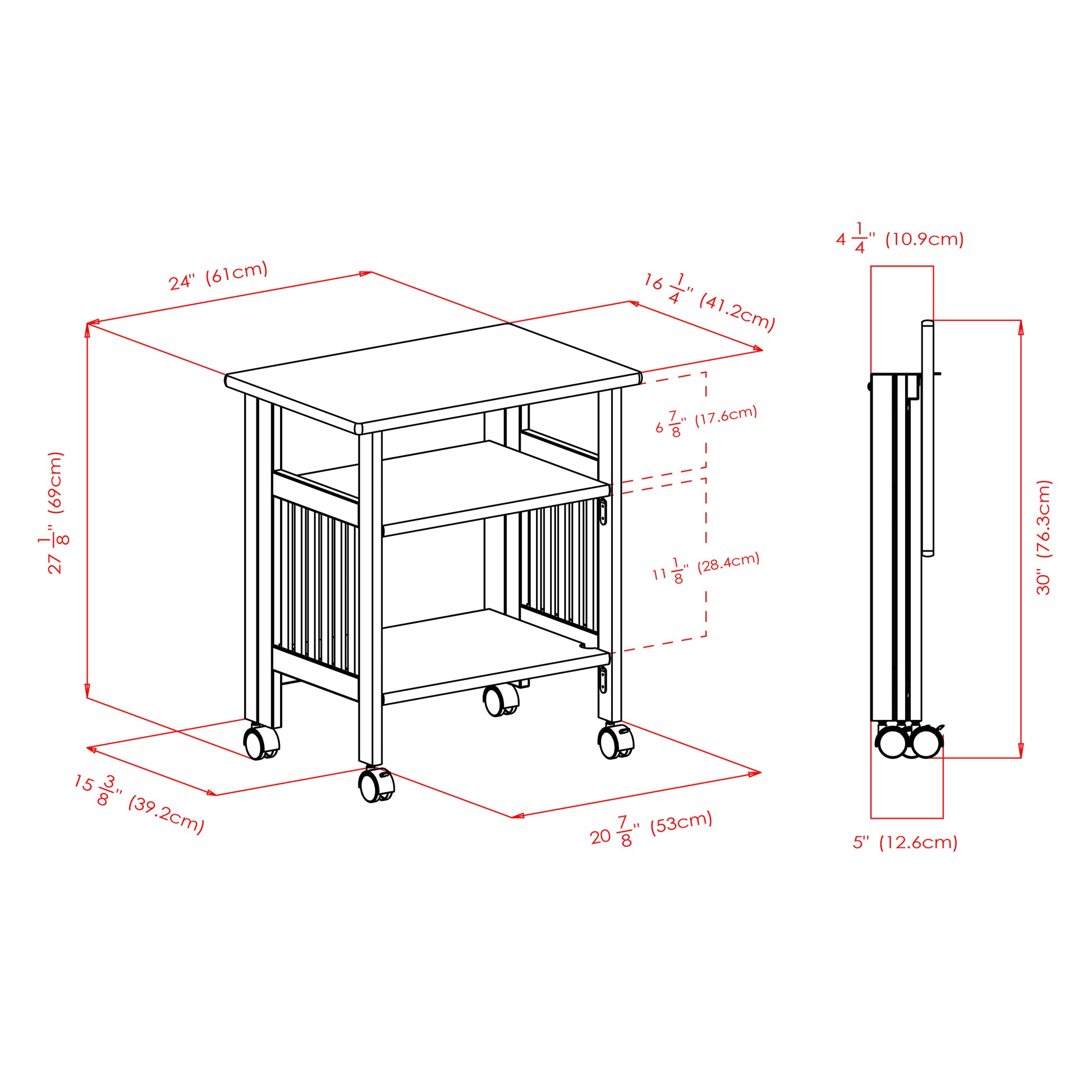 Mission Foldable Printer Stand, Natural