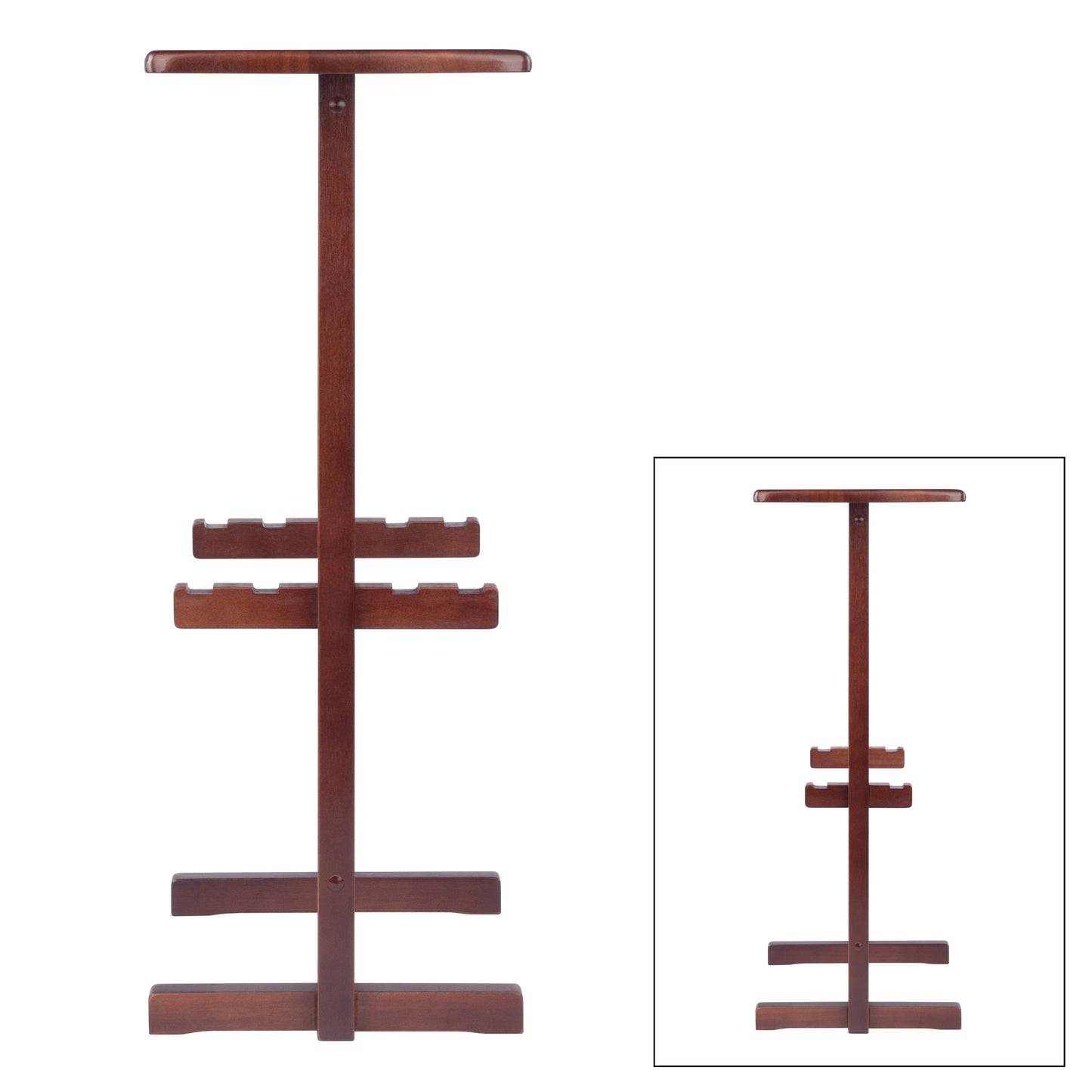 Riley Snack Table Rack, Walnut Finish