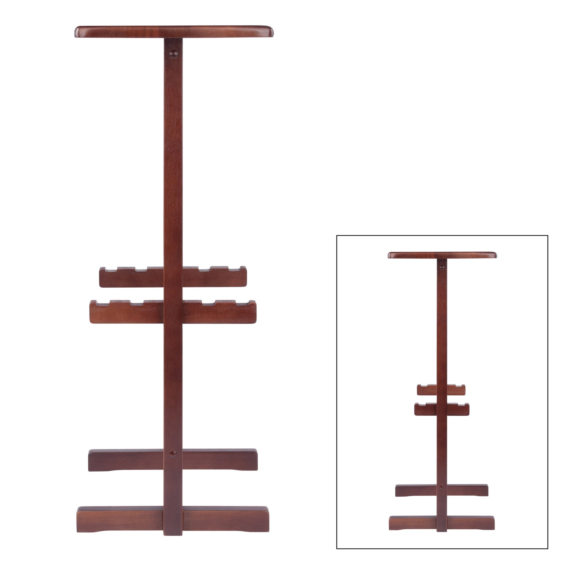 Riley Snack Table Rack, Walnut Finish