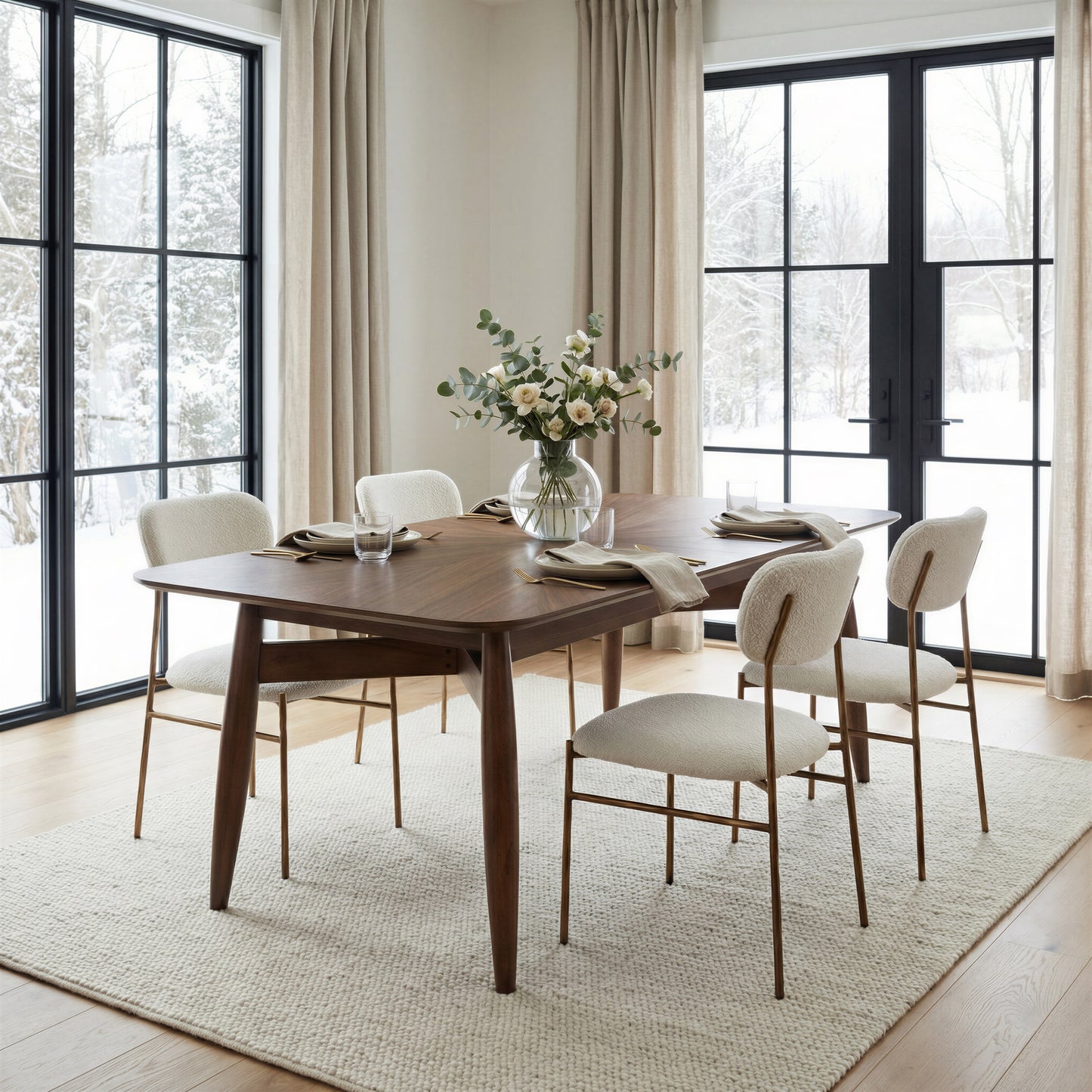 Silea Rectangular Dining Table Espresso - 10