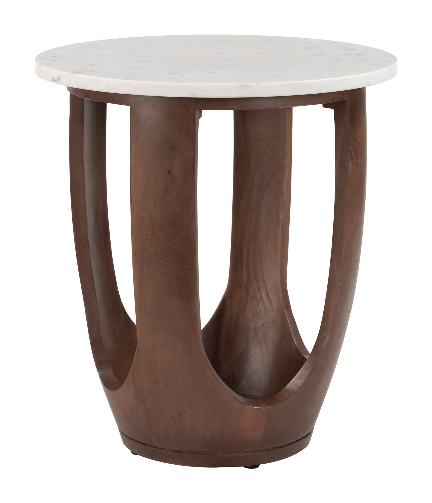 Vaan Side Table White & Walnut