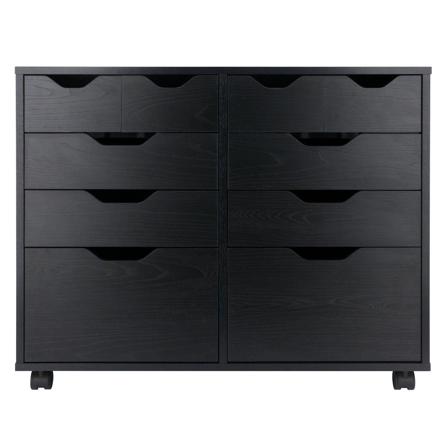 Halifax Bins & Drawers Multi-Storage Wide Mobile Cabinet,. Black