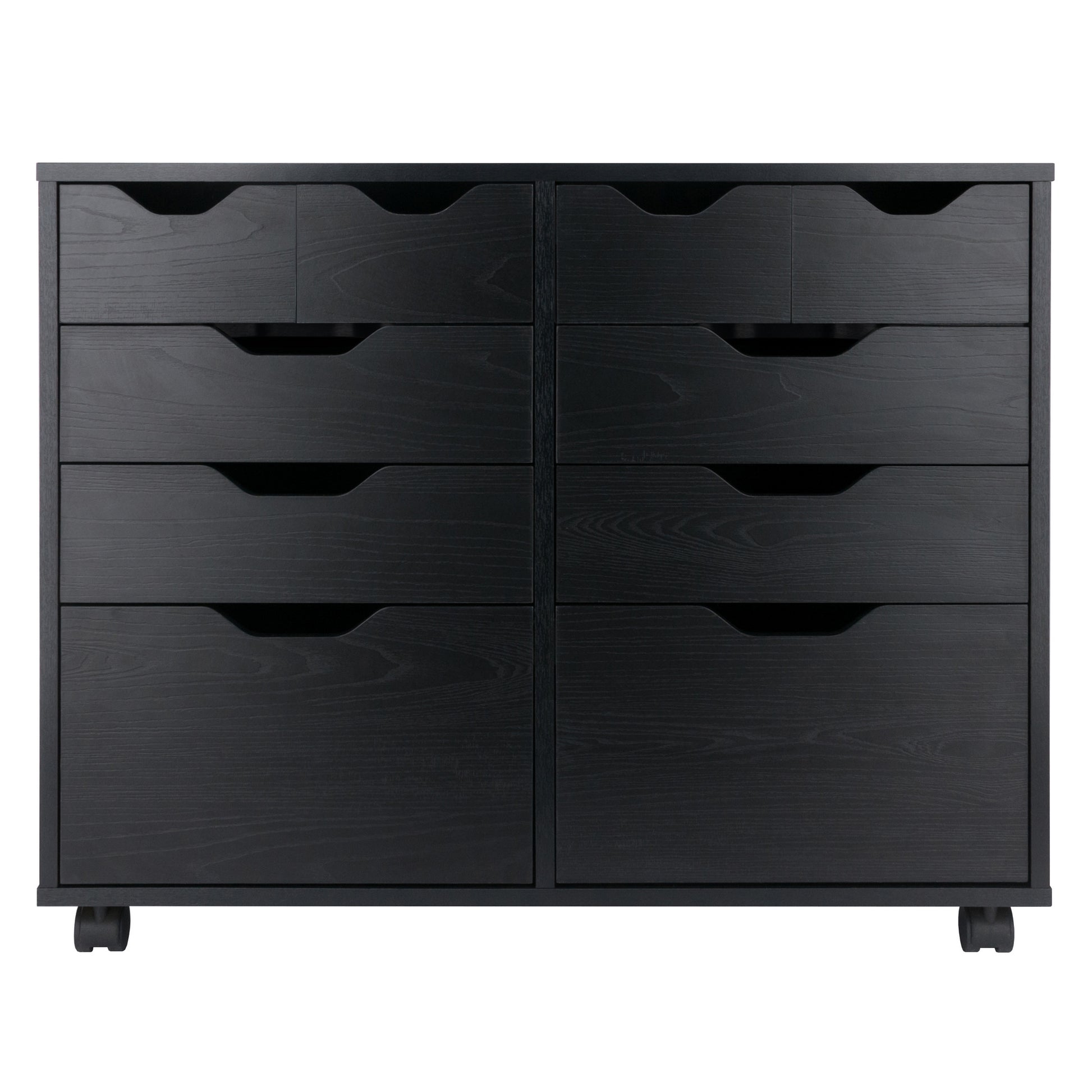 Halifax Bins & Drawers Multi-Storage Wide Mobile Cabinet,. Black