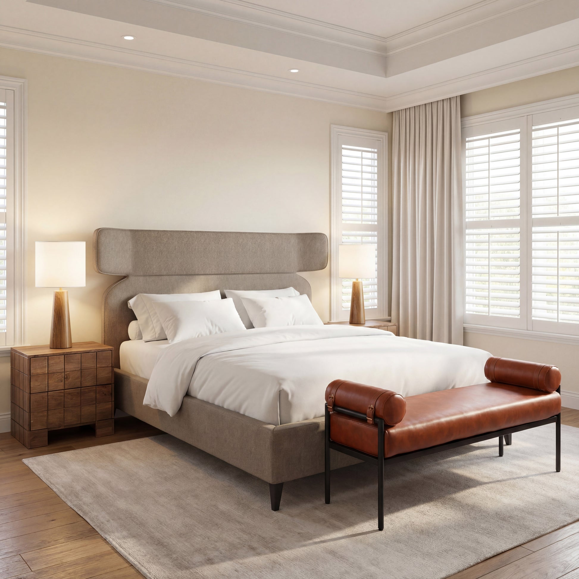 Dusa King Bed Olive Brown - 10