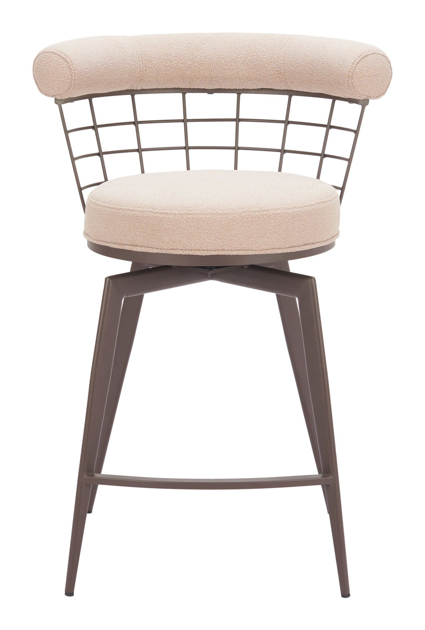 Saku Swivel Counter Stool Beige & Brown - 3