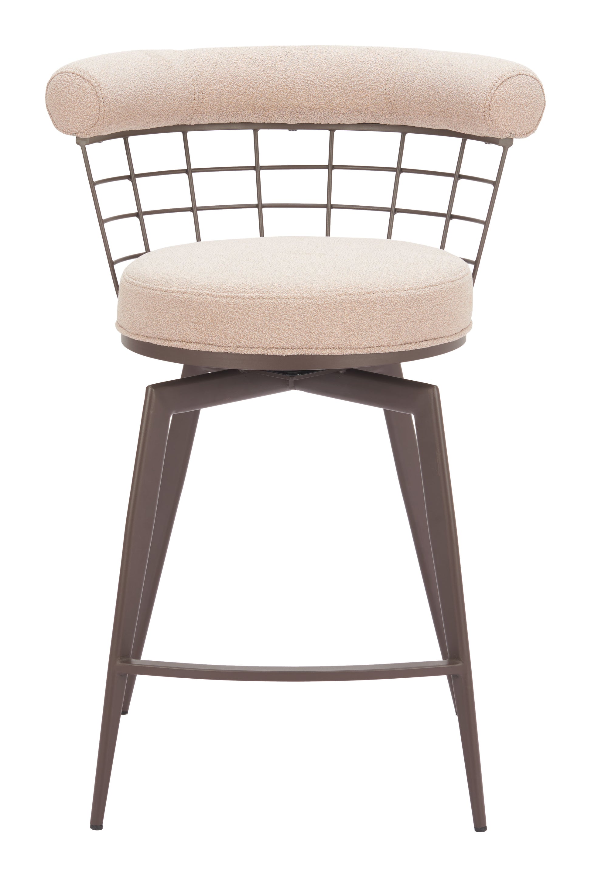 Saku Swivel Counter Stool Beige & Brown - 3