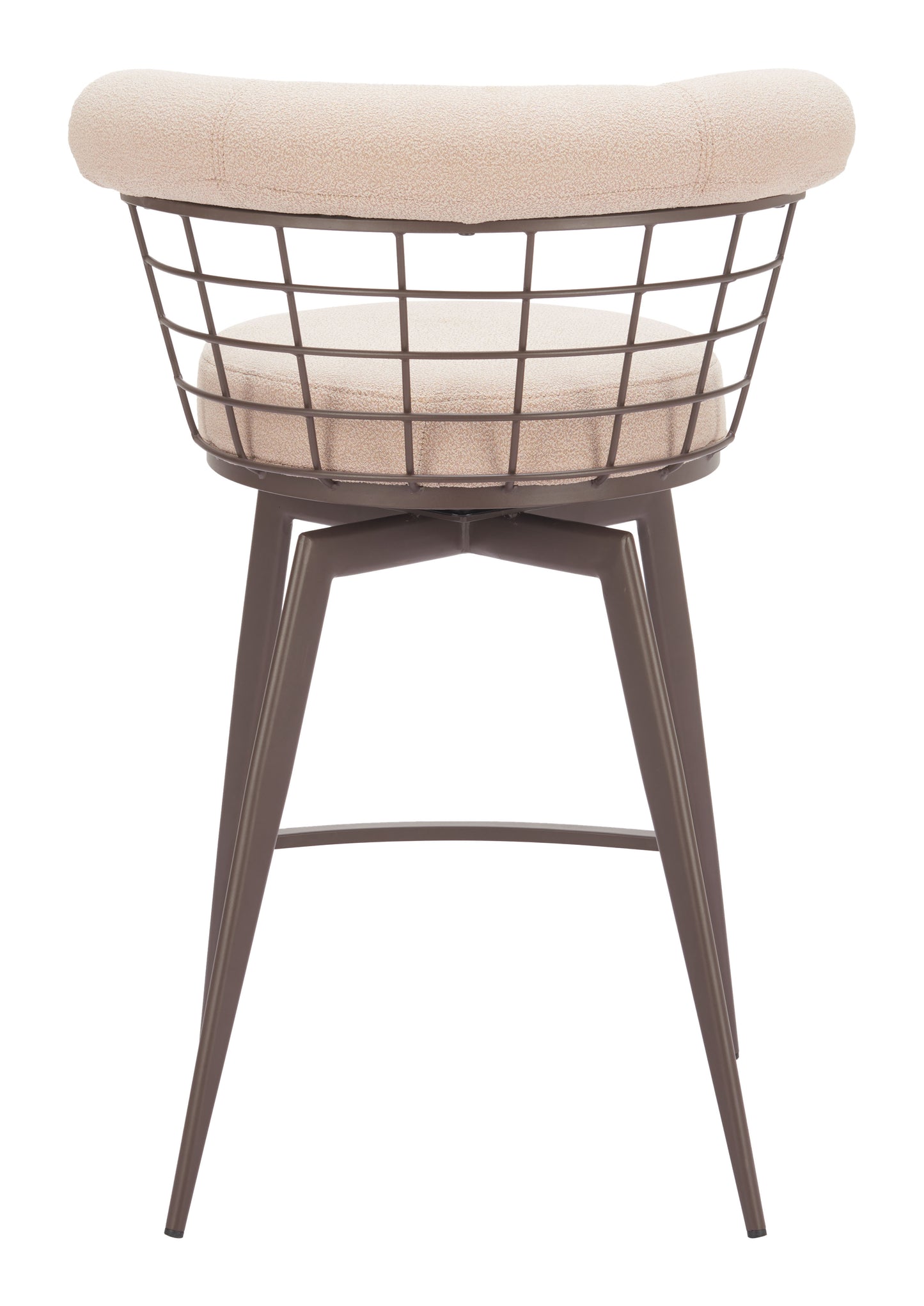 Saku Swivel Counter Stool Beige & Brown - 4