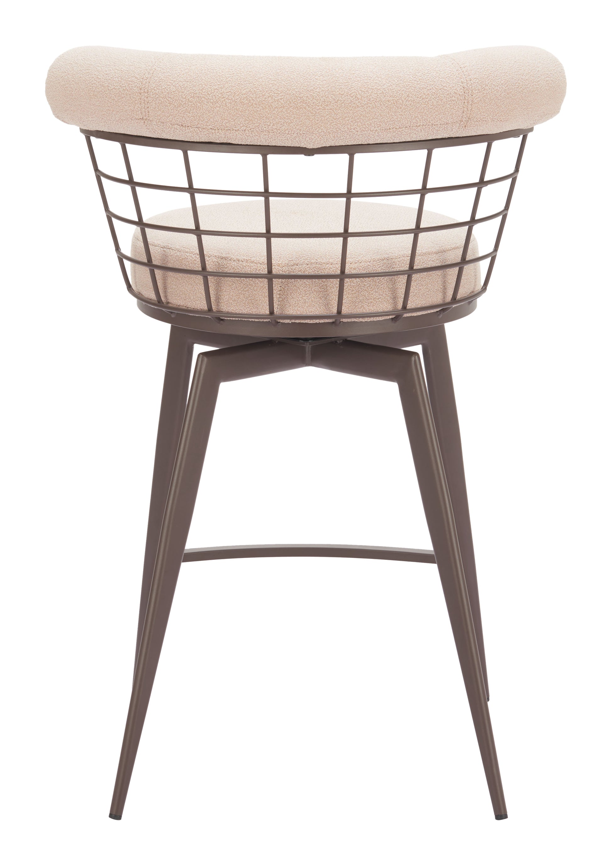 Saku Swivel Counter Stool Beige & Brown - 4