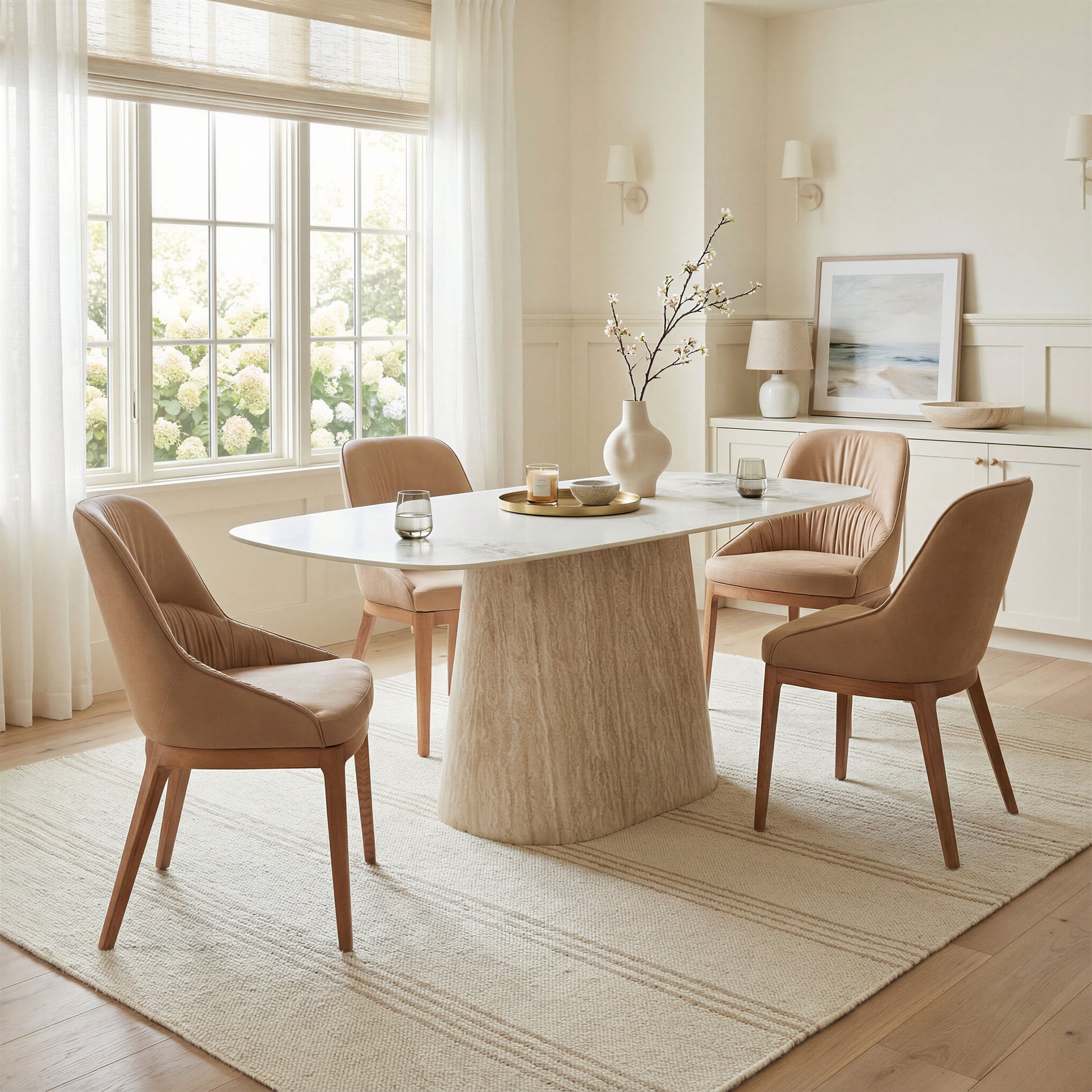 Nooka Dining Table White & Natural - 7