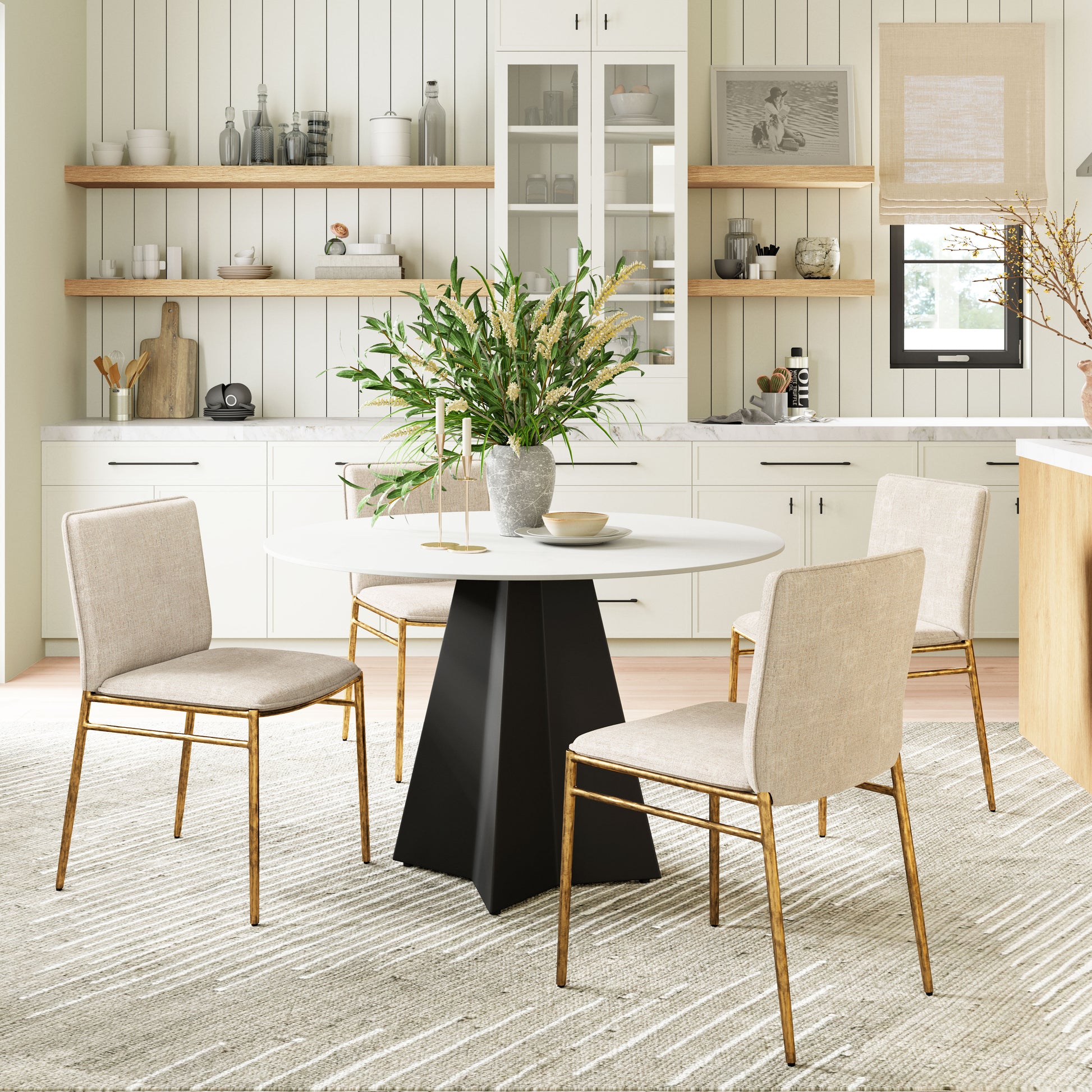 Nordvest Dining Chair Beige & Gold - 9