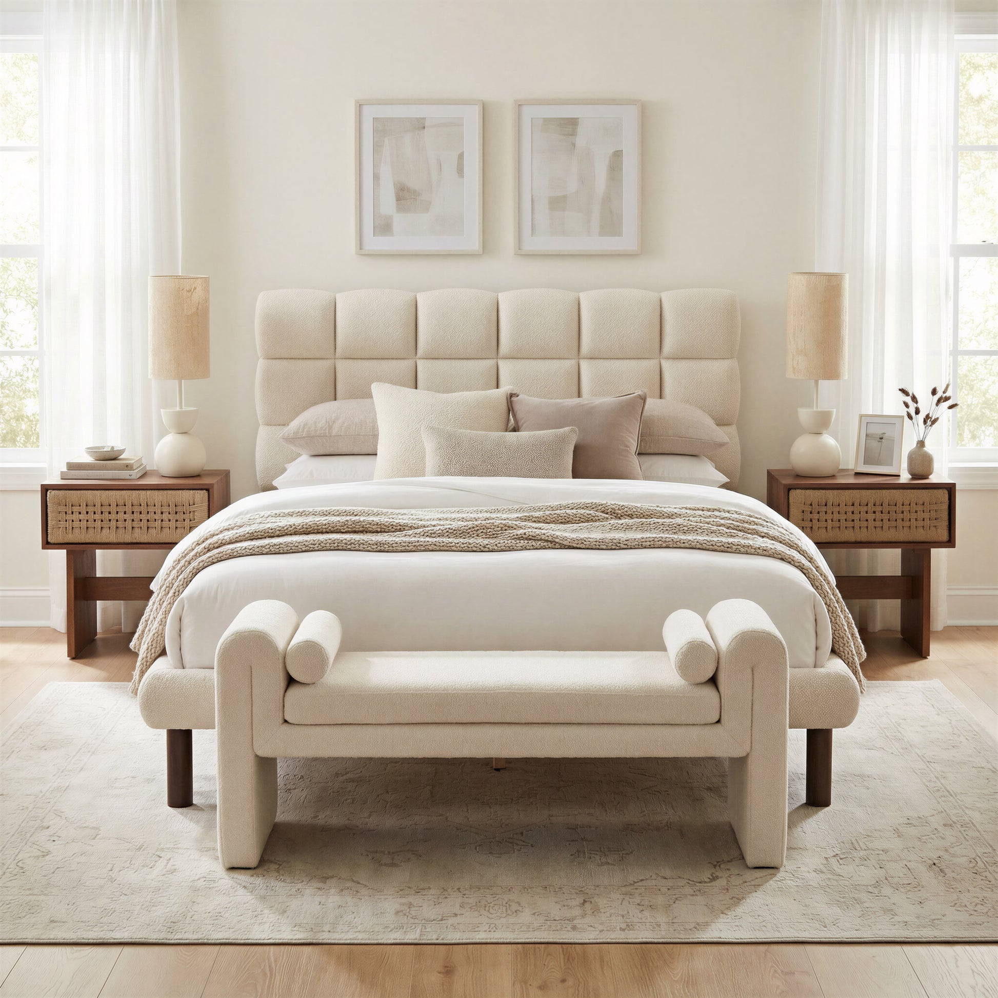 Placid Queen Bed Beige - 10