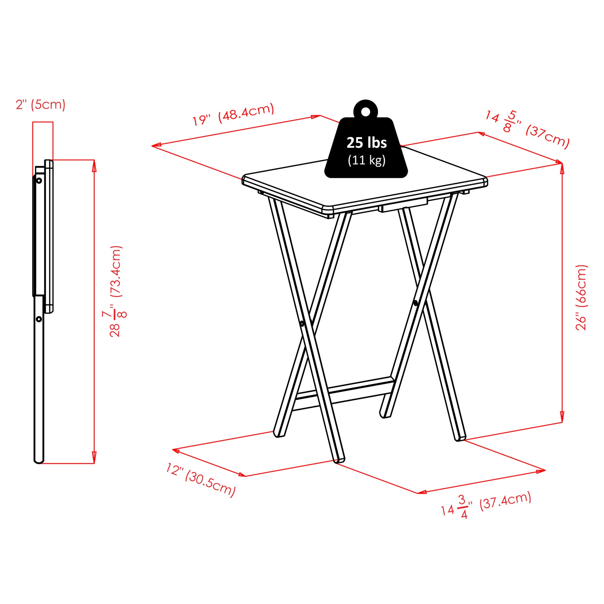 Alex 2-Pc Snack Tables, White