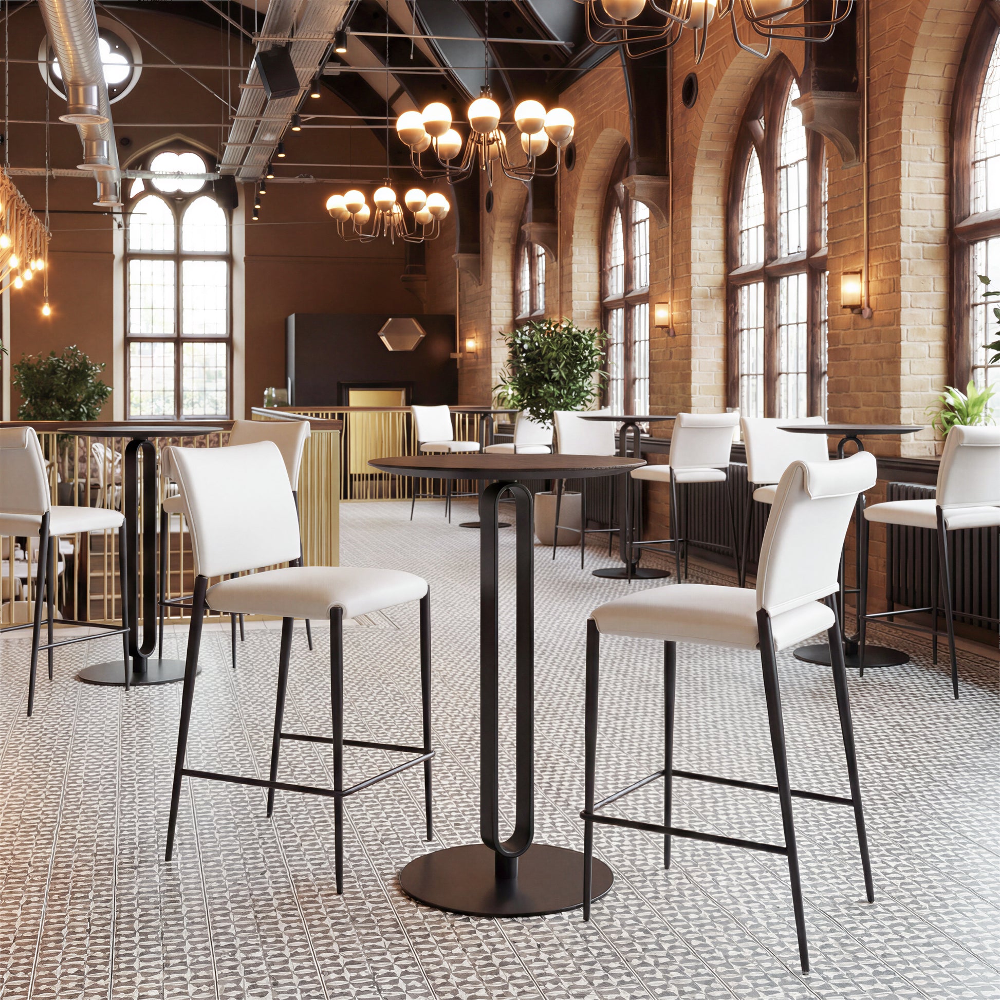 Freesia Counter Stool (Set of 2) White - 9