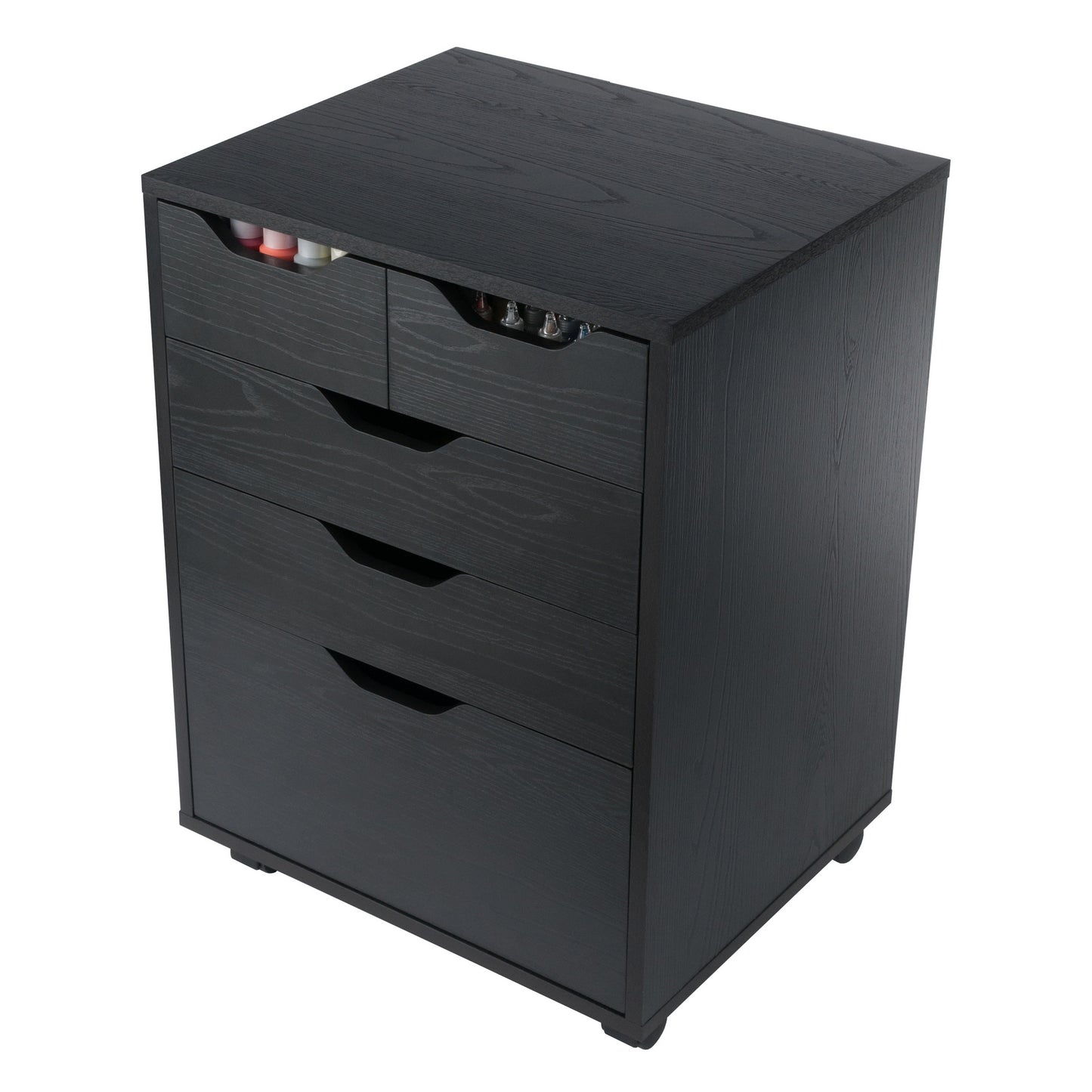 Halifax Bins & Drawers Storage Mobile Cabinet, Black