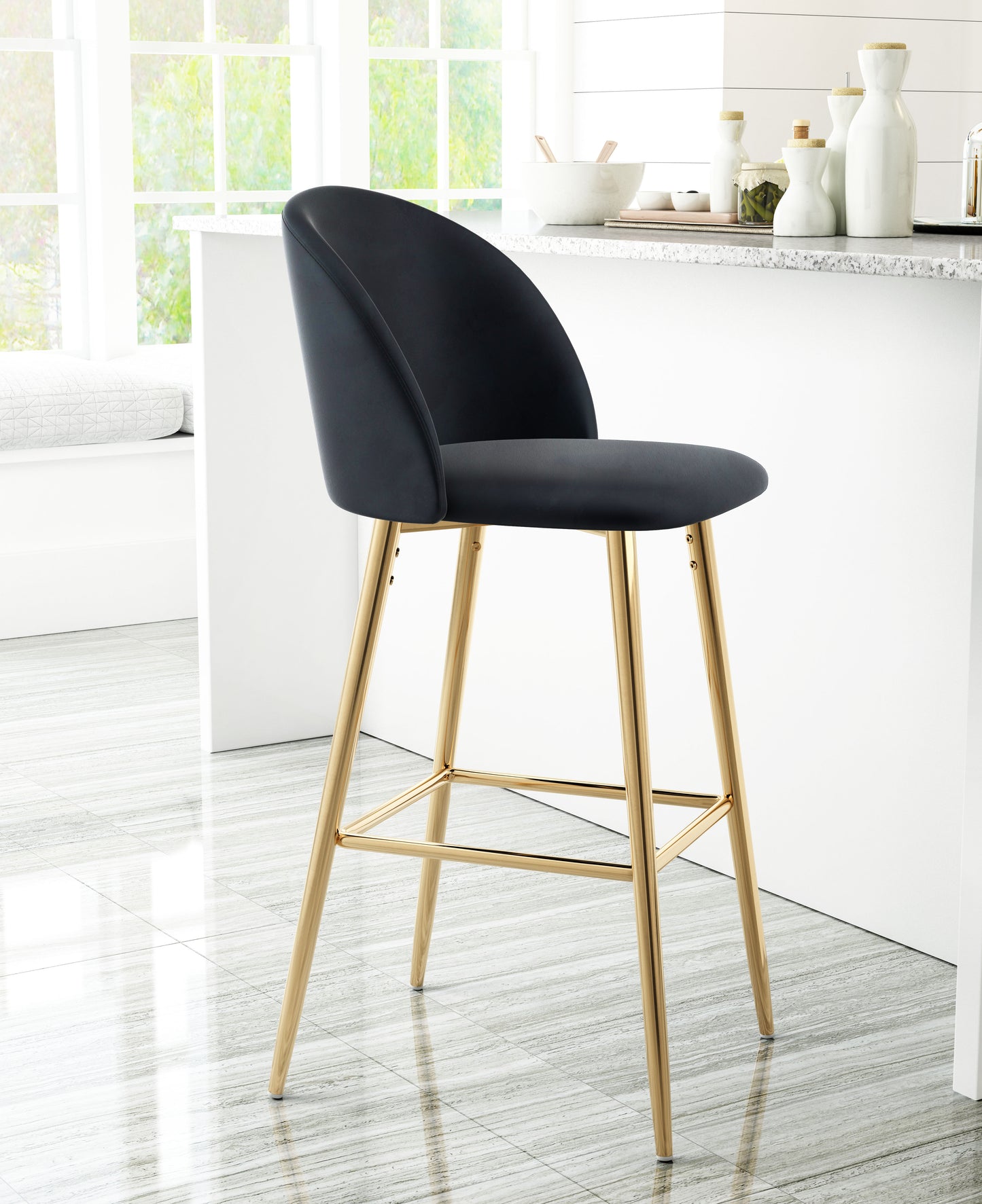 Cozy Barstool Black & Gold