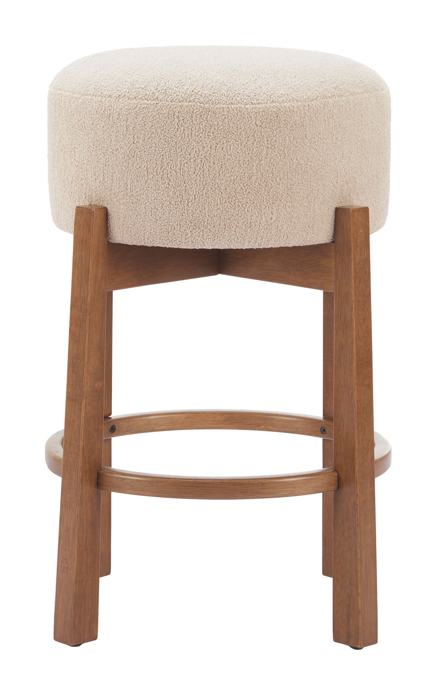 Nade Counter Stool (Set of 2) Beige & Walnut - 3