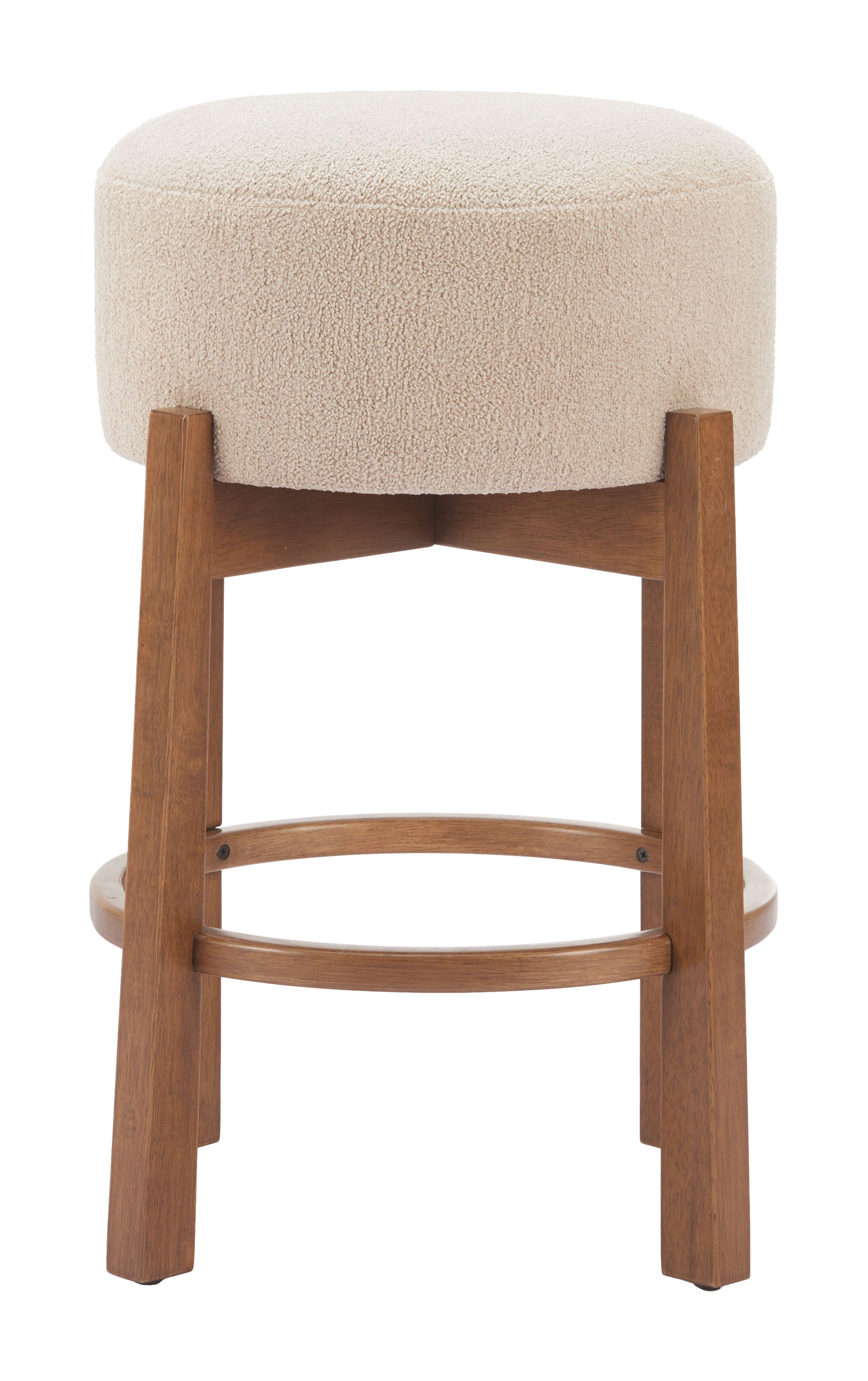 Nade Counter Stool (Set of 2) Beige & Walnut - 3