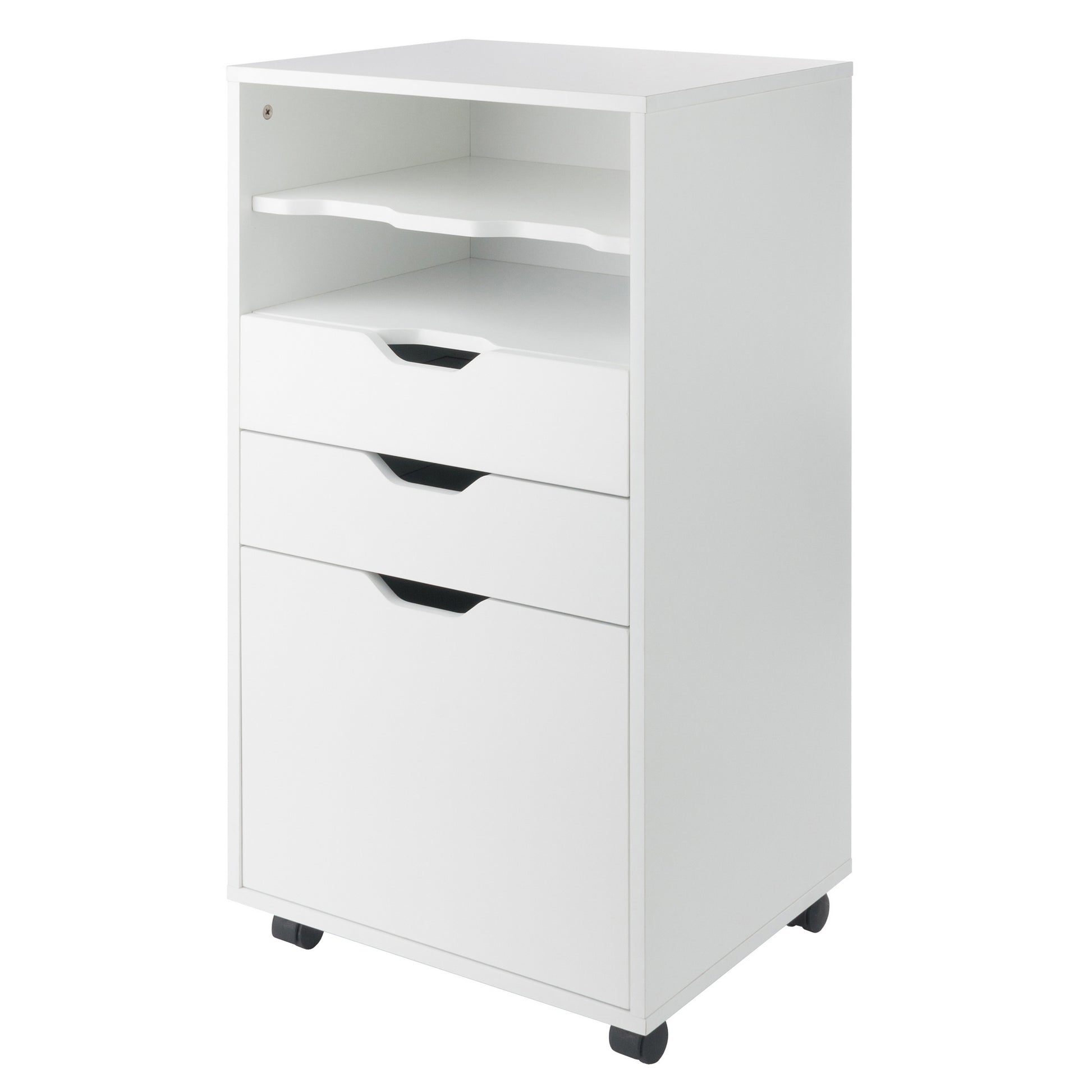 Halifax Bins & Drawers Multi-Storage Tall Mobile Cabinet, White