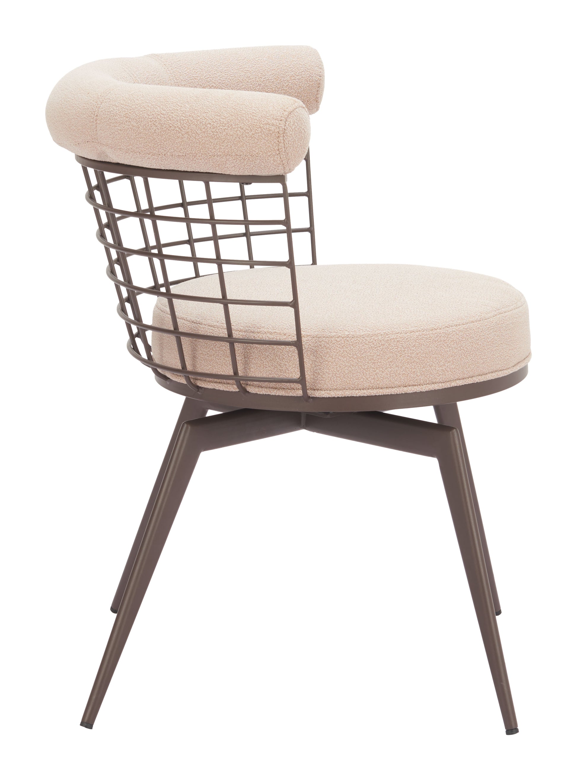 Saku Swivel Dining Chair Beige & Brown - 2