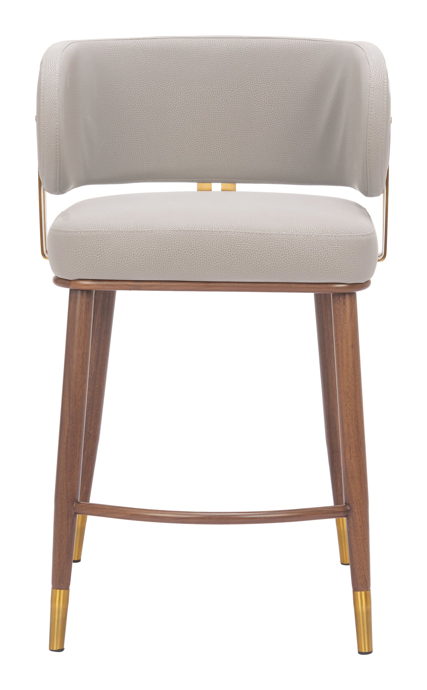 Brew Counter Stool Beige & Walnut - 3