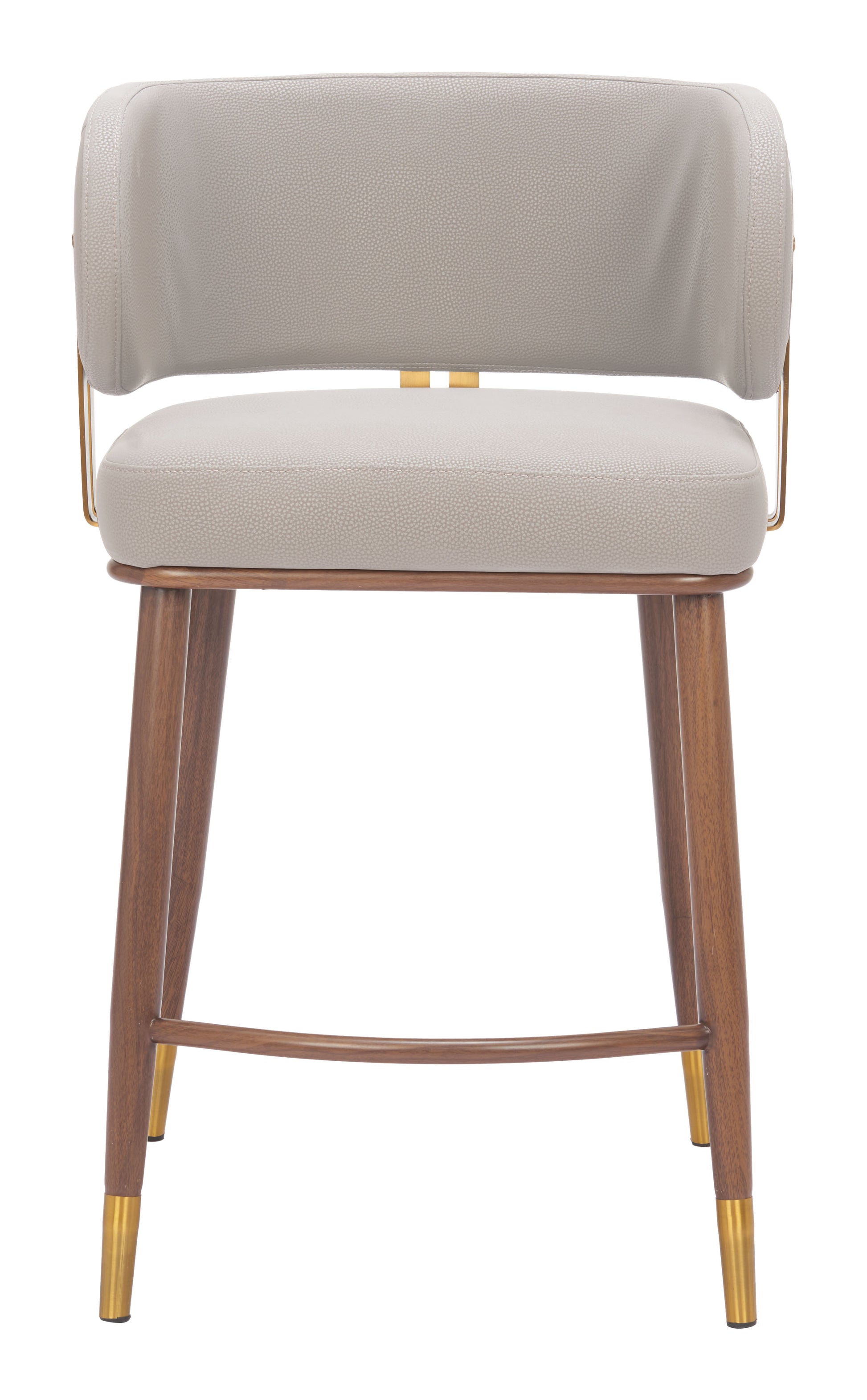 Brew Counter Stool Beige & Walnut - 3