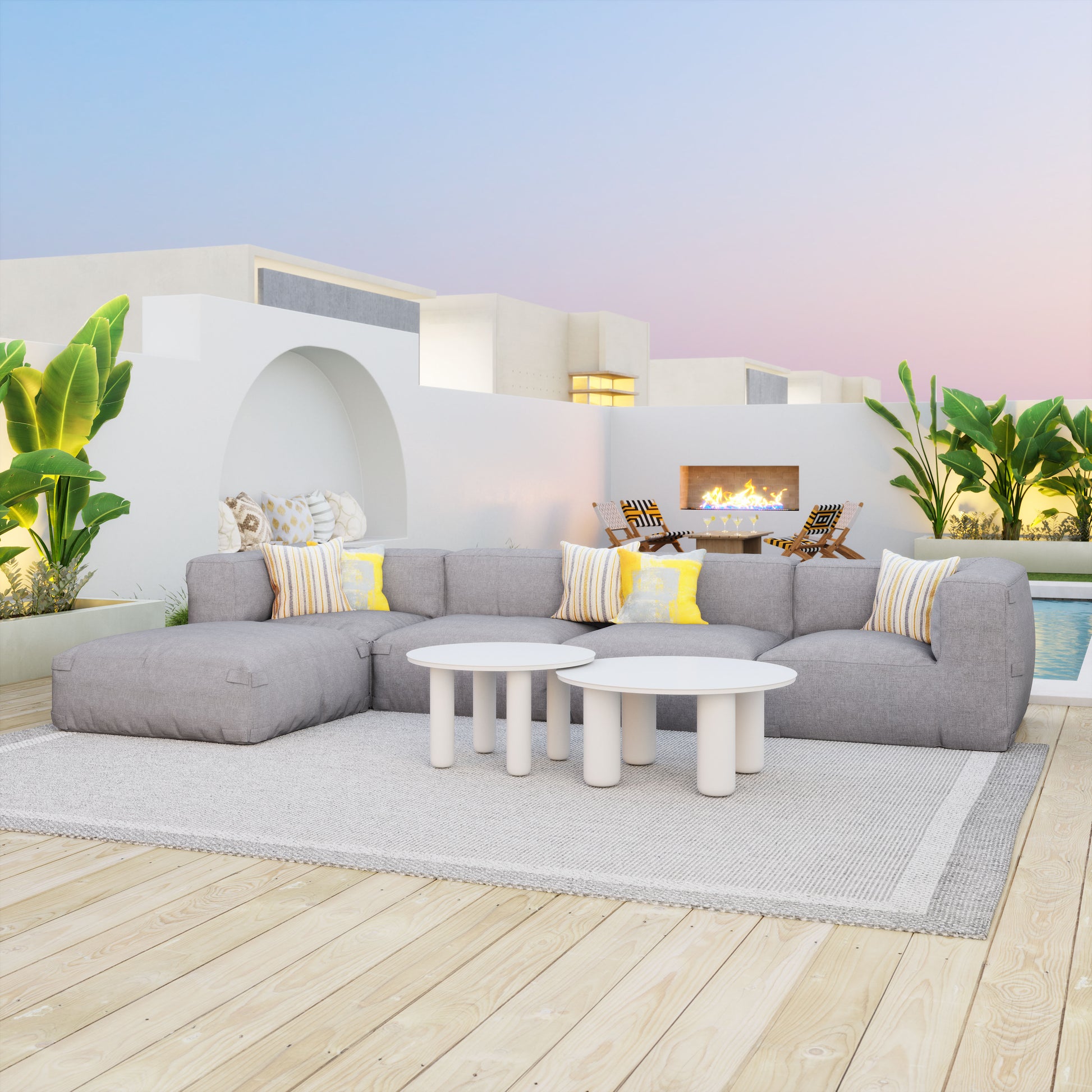 Ola Coffee Table Set (2-Piece) White - 7